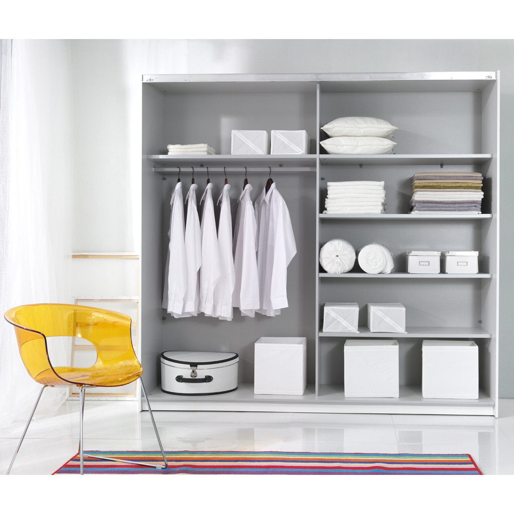 Lomadox Schwebetürenschrank BIRMINGHAM-83 Kleiderschrank mit Schwebetüren in weiß, B/H/T: ca. 200/210/61 cm