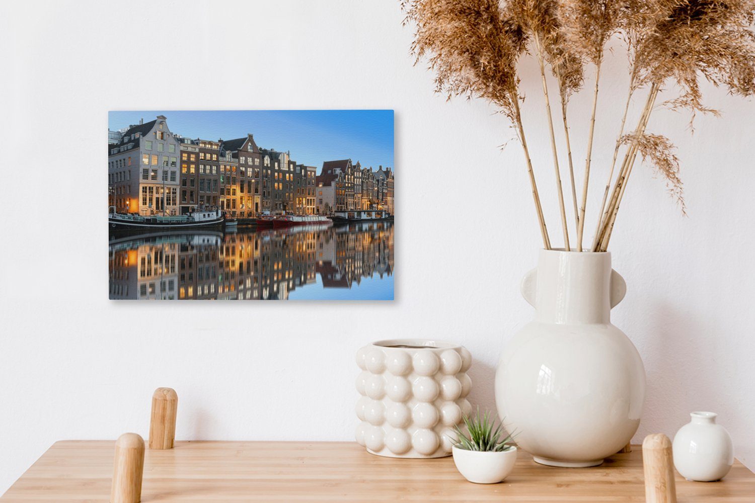 OneMillionCanvasses® (1 Das Wanddeko, St), 30x20 Wandbild Amsterdamer Prinsengracht, cm Leinwandbild Wasser stille Leinwandbilder, der Aufhängefertig,