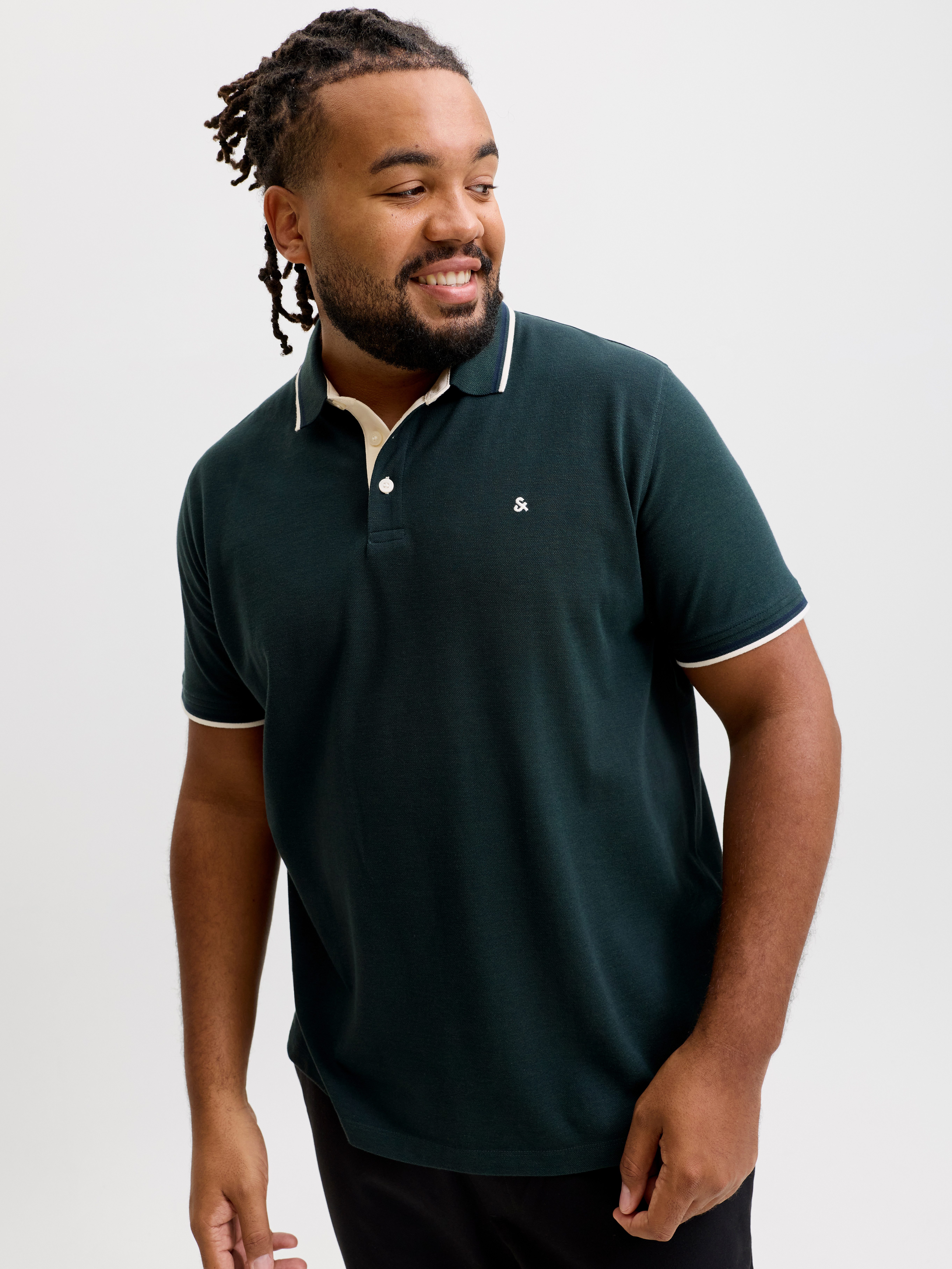 Jack & Jones PlusSize Poloshirt JJEPAULOS POLO SS NOOS PLS Baumwolle, regular fit