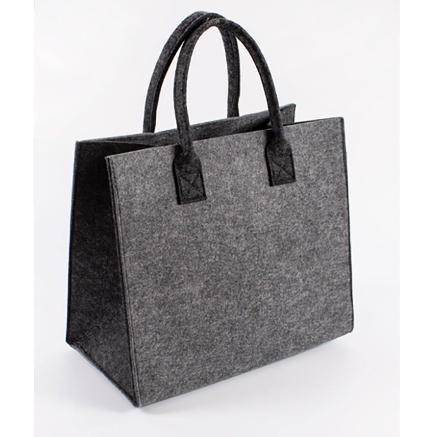 Mojawo Mini Bag Filz Kaminholz Einkaufstasche Tragetasche Shopper Filztasche grau