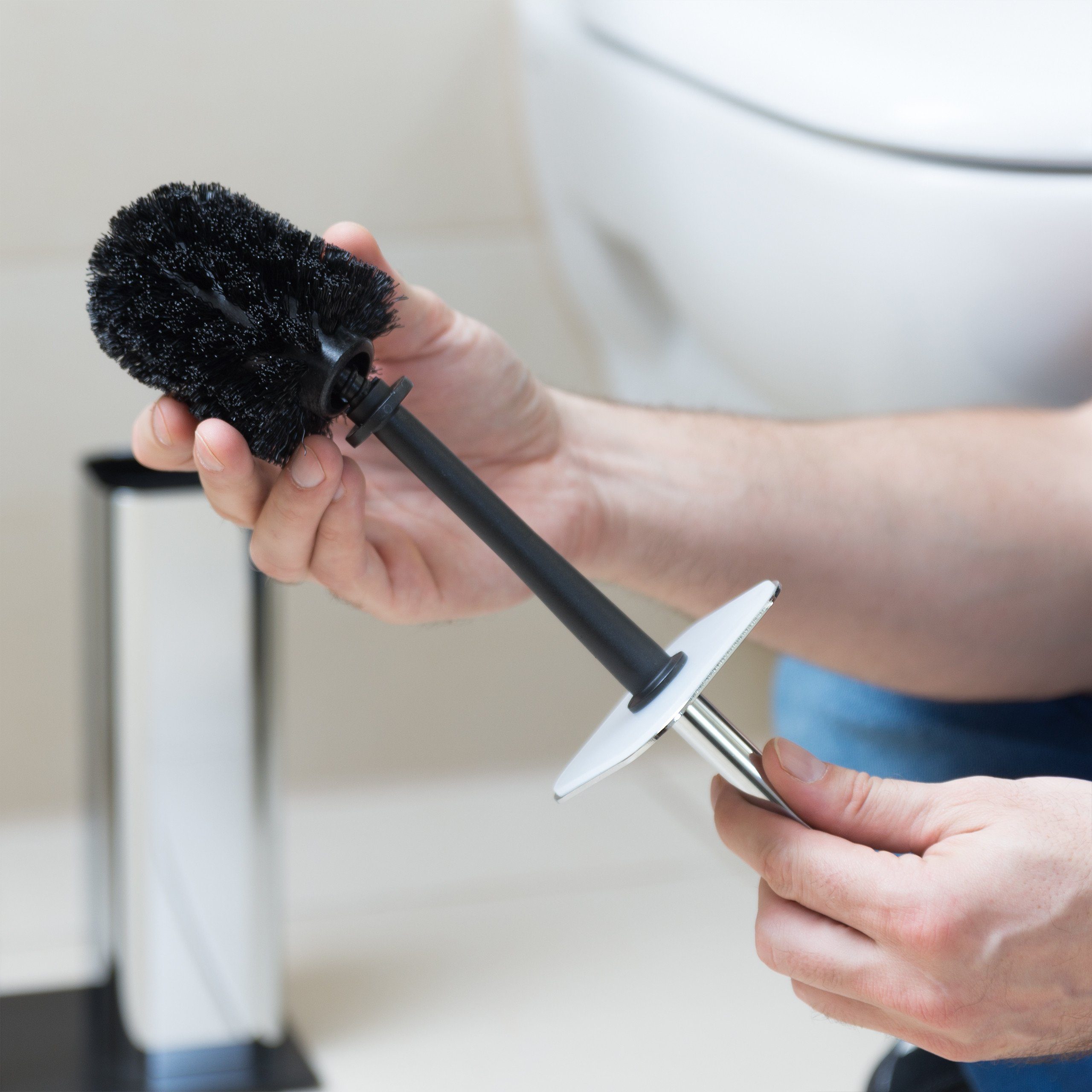 relaxdays WC-Reinigungsbürste 36x Ersatzbürstenkopf schwarz Klobürste