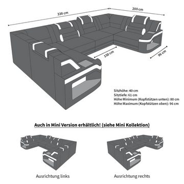 Sofa Dreams Wohnlandschaft Polster Design Stoffsofa Padua U Form M Mikrofaser Stoff Sofa, Couch wahlweise mit Bettfunktion