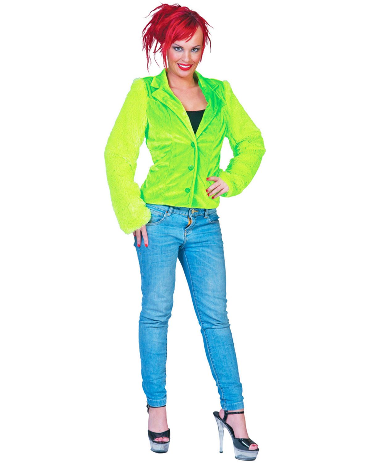 Funny Fashion Kostüm Hippie Jacke Grace in Plüsch-Optik für Damen - Neo günstig online kaufen
