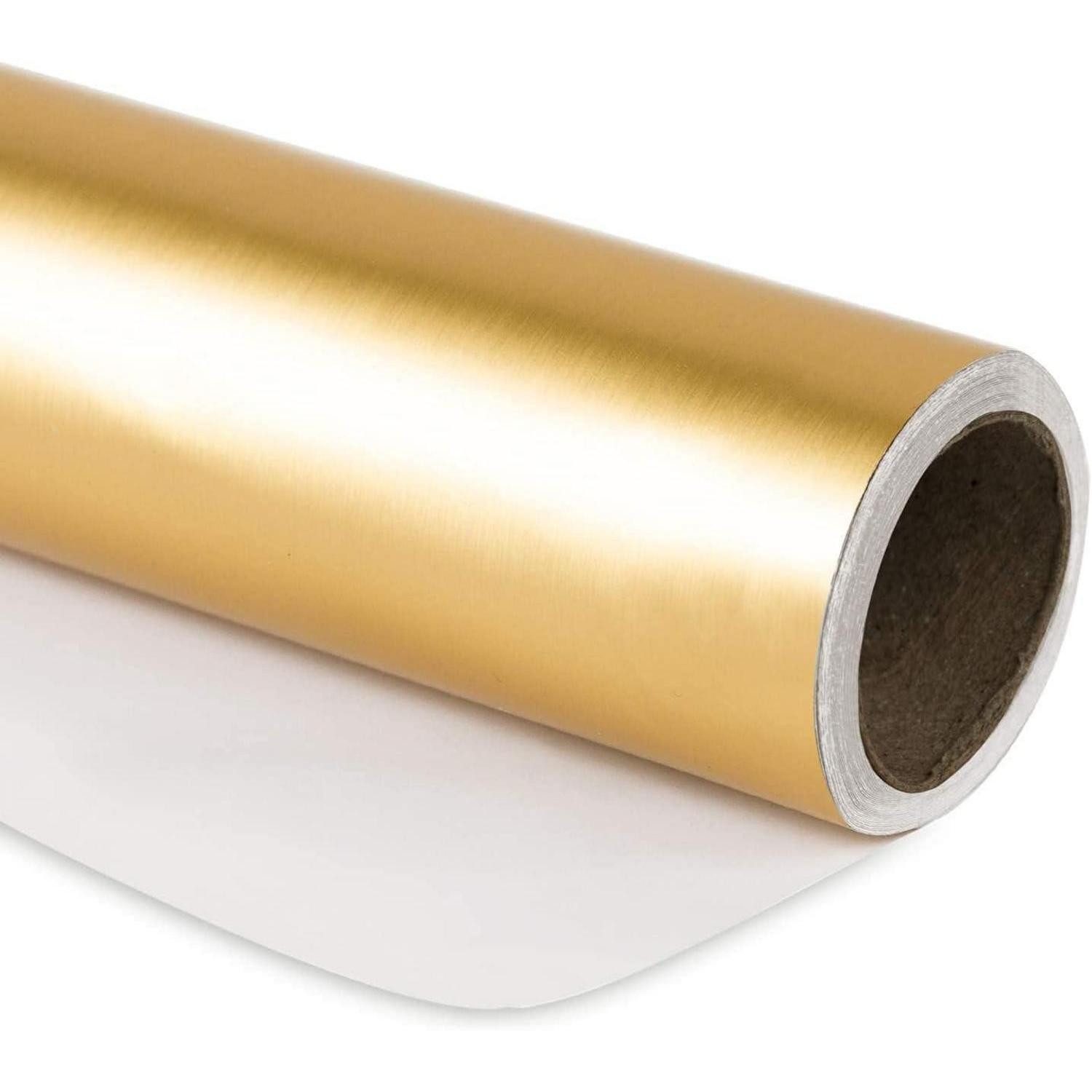LuxusKollektion Geschenkpapier Geschenkpapier Metallic Minirolle 44 cm 10 m Hochzeit Golden