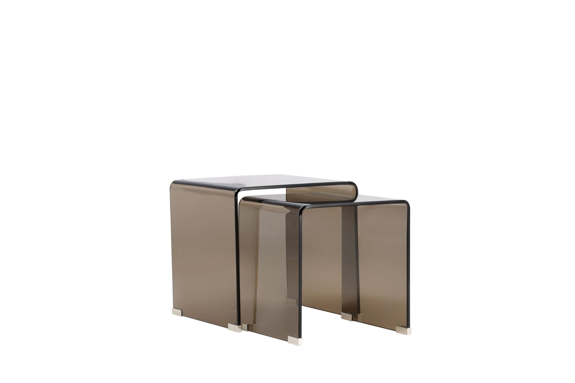 Venture Home Couchtisch Telemark Satztische, 2 Stück, Glas braun. (1-St)