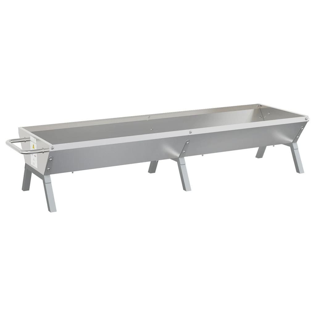 vidaXL Grillkamin Grill Silbern 158x42x31 cm Edelstahl