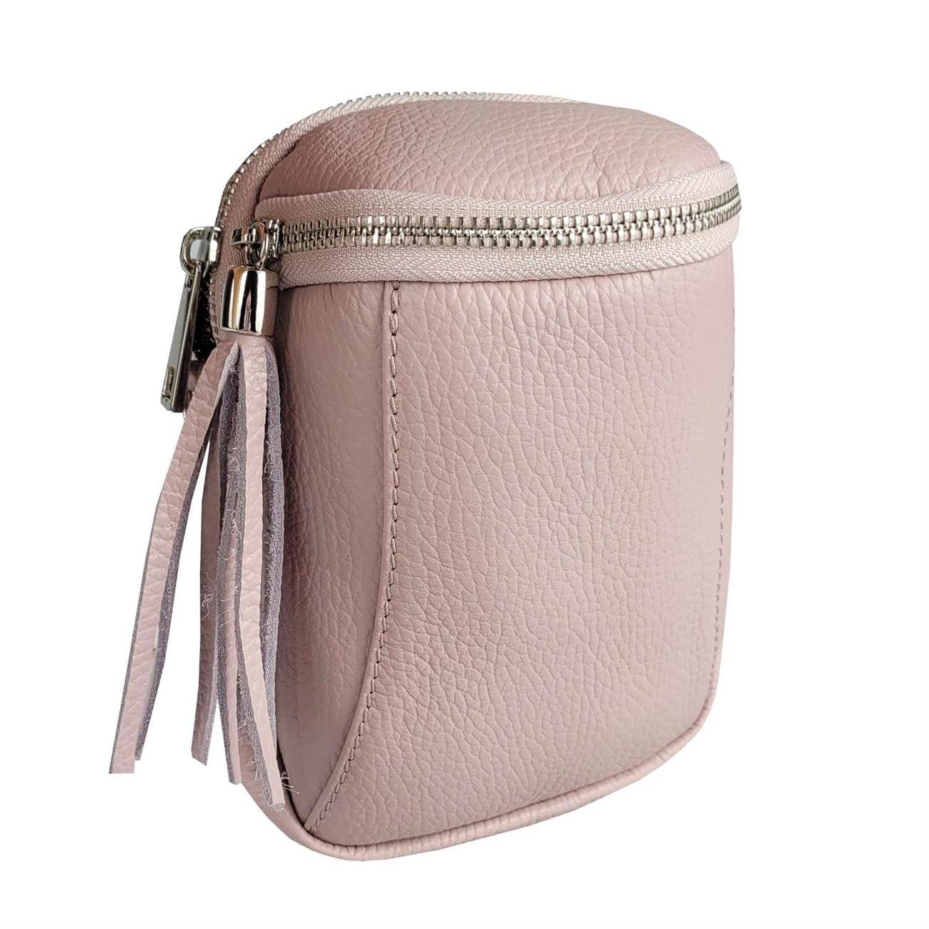 ITALYSHOP24 Schultertasche Made in Italy Damen Leder Tasche CrossBody, als Handytasche, CrossOver, Umhängetasche tragbar