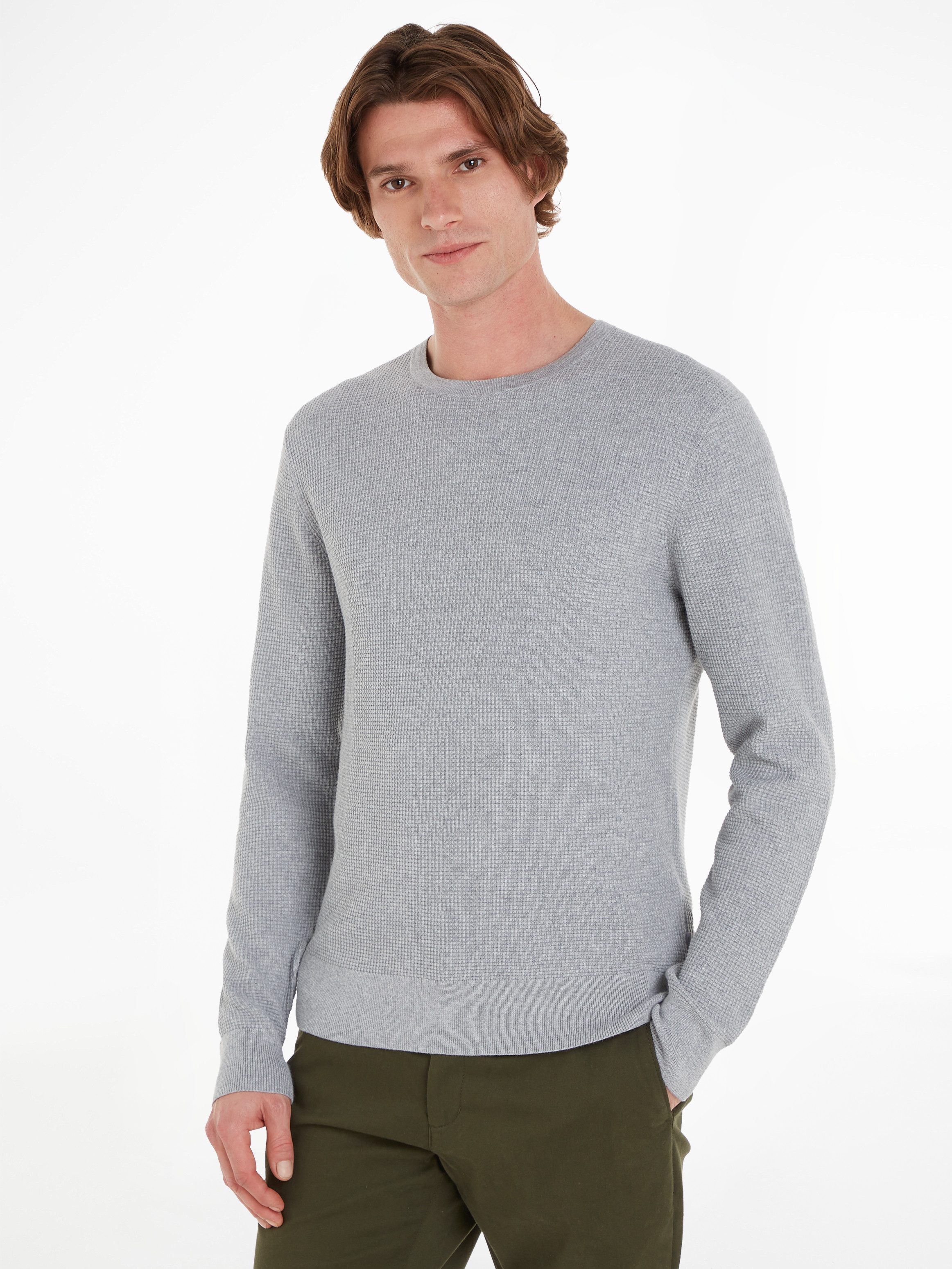Calvin Klein Rundhalspullover WAFFLE STRUCTURE SWEATER günstig online kaufen