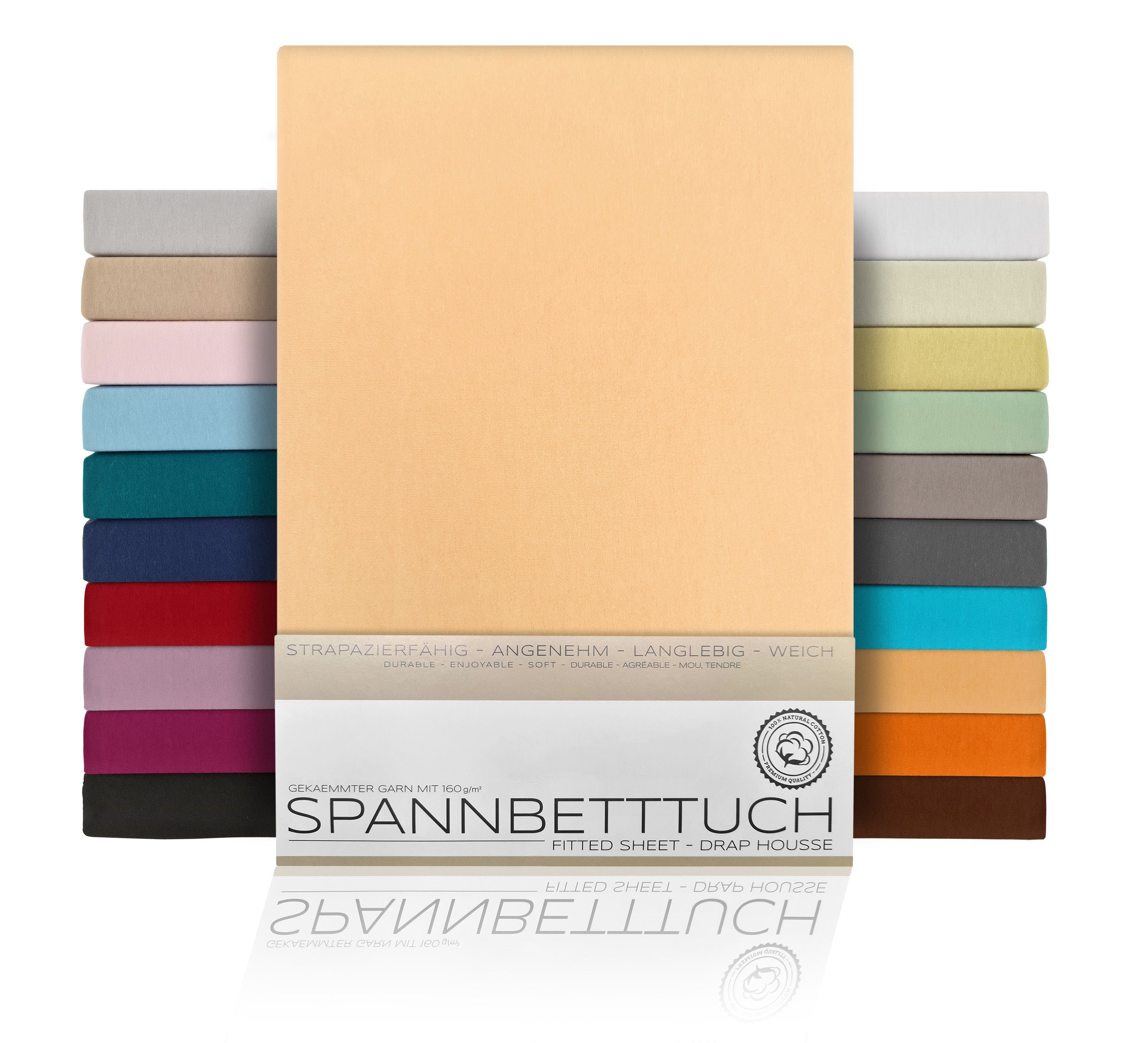 Beautex Spannbettlaken Spannbetttuch Bettlaken aus gekämmter Baumwolle Prem günstig online kaufen