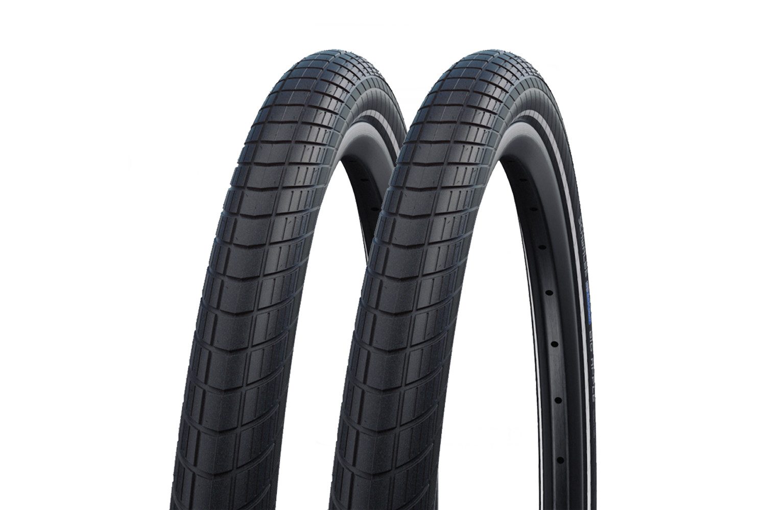 Schwalbe Fahrradreifen 2 Stück 26 Zoll Schwalbe Reifen 26x2.15 Continental DV Schlauch 55-559, (4-tlg), Reflexstreifen,Pannenschutz