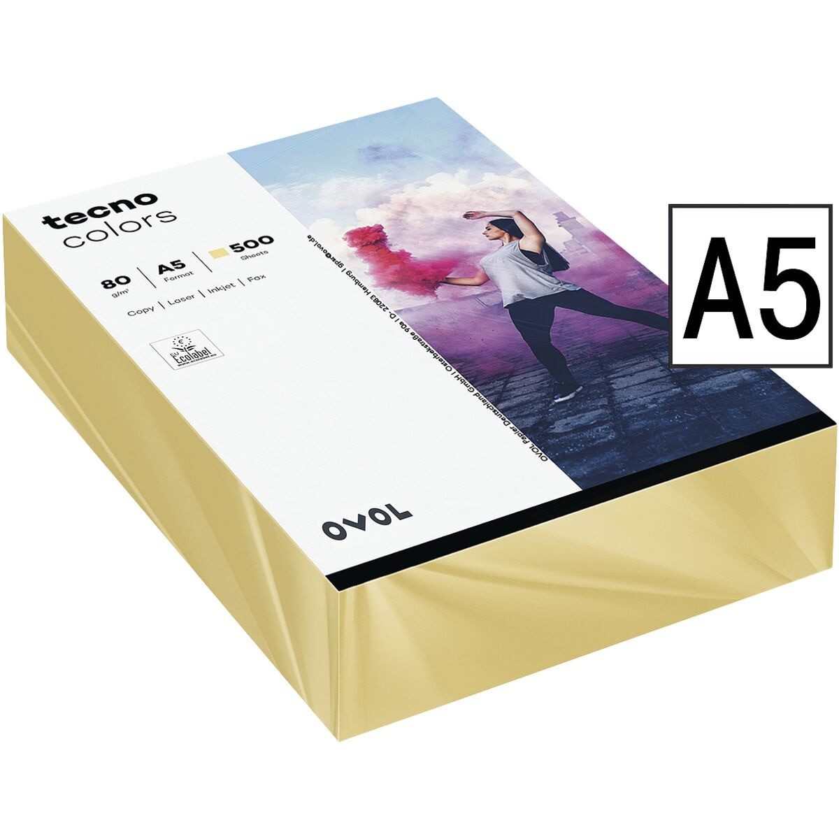 Inapa tecno Druckerpapier Rainbow, Pastellfarben, Format DIN A5, 80 g/m²