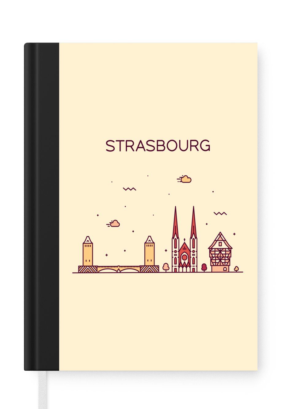 MuchoWow Notizbuch Frankreich - Skyline - Straßburg, Journal, Merkzettel, Tagebuch, Notizheft, A5, 98 Seiten, Haushaltsbuch