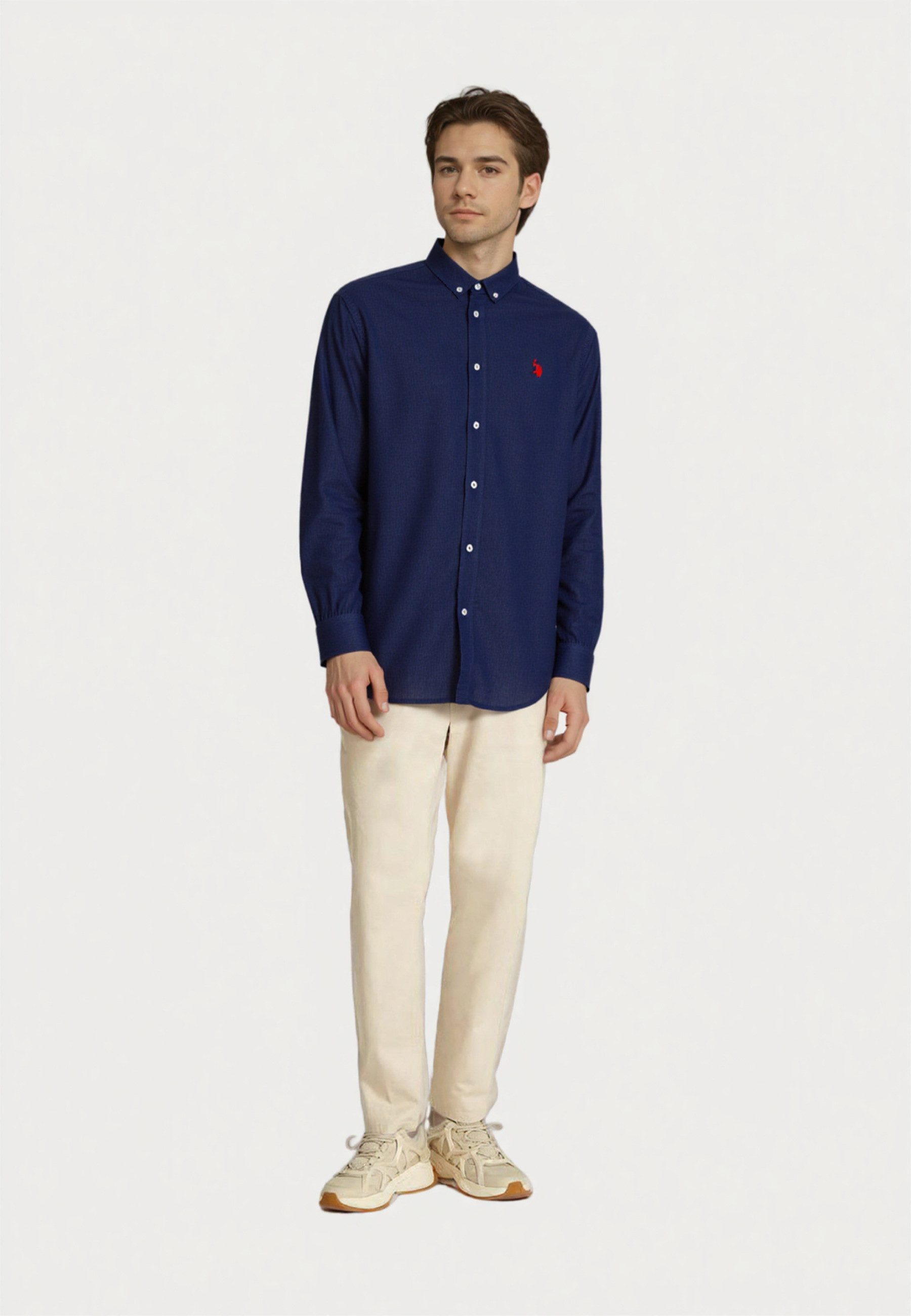 U.S. Polo Assn. Langarmhemd Hemd Leinenhemd Button Down Linenshirt (1-tlg) günstig online kaufen