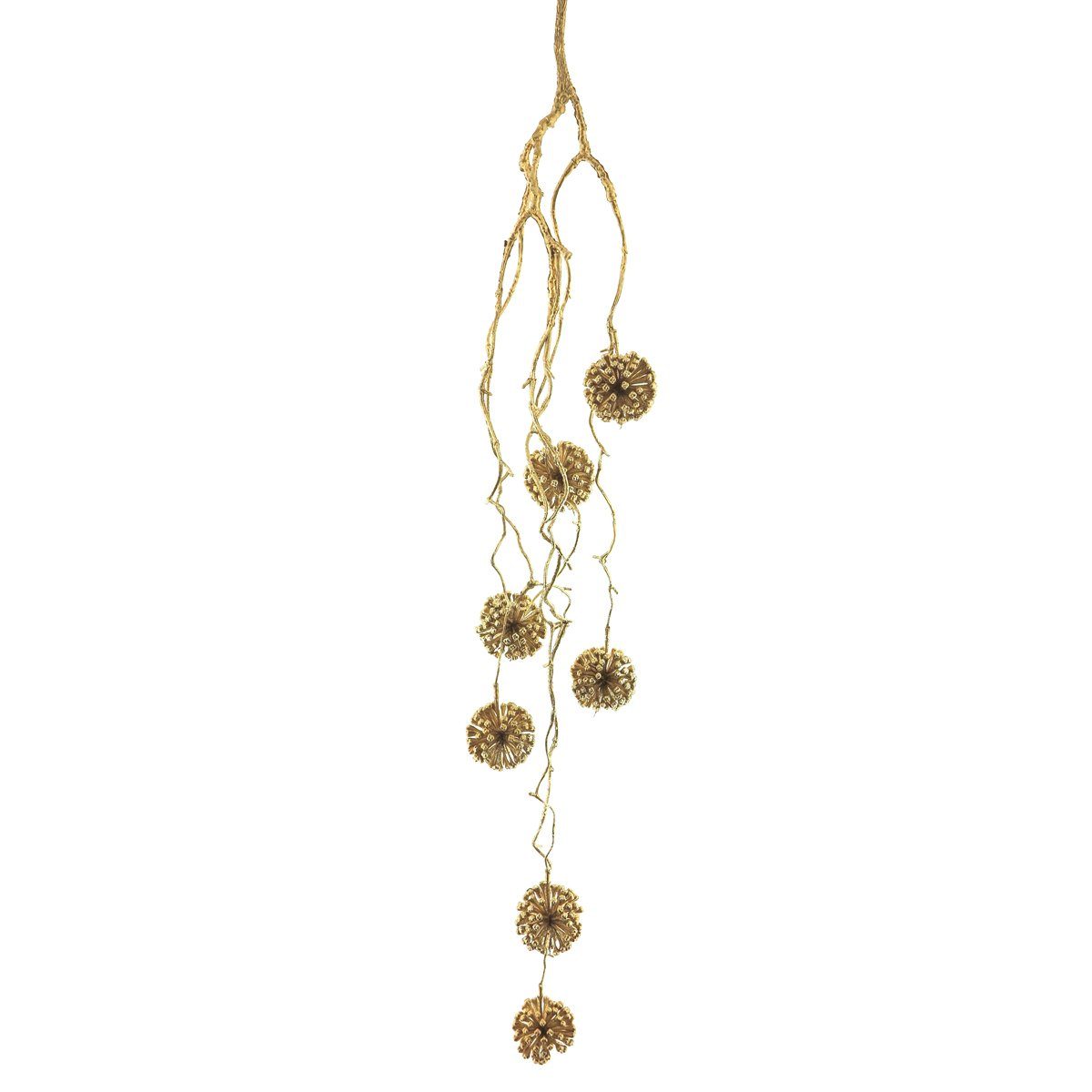 Kunstblume Weihnachtsgirlande aus Kunststoff in gold hängend 87 cm, matches21 HOME & HOBBY, Höhe 87 cm