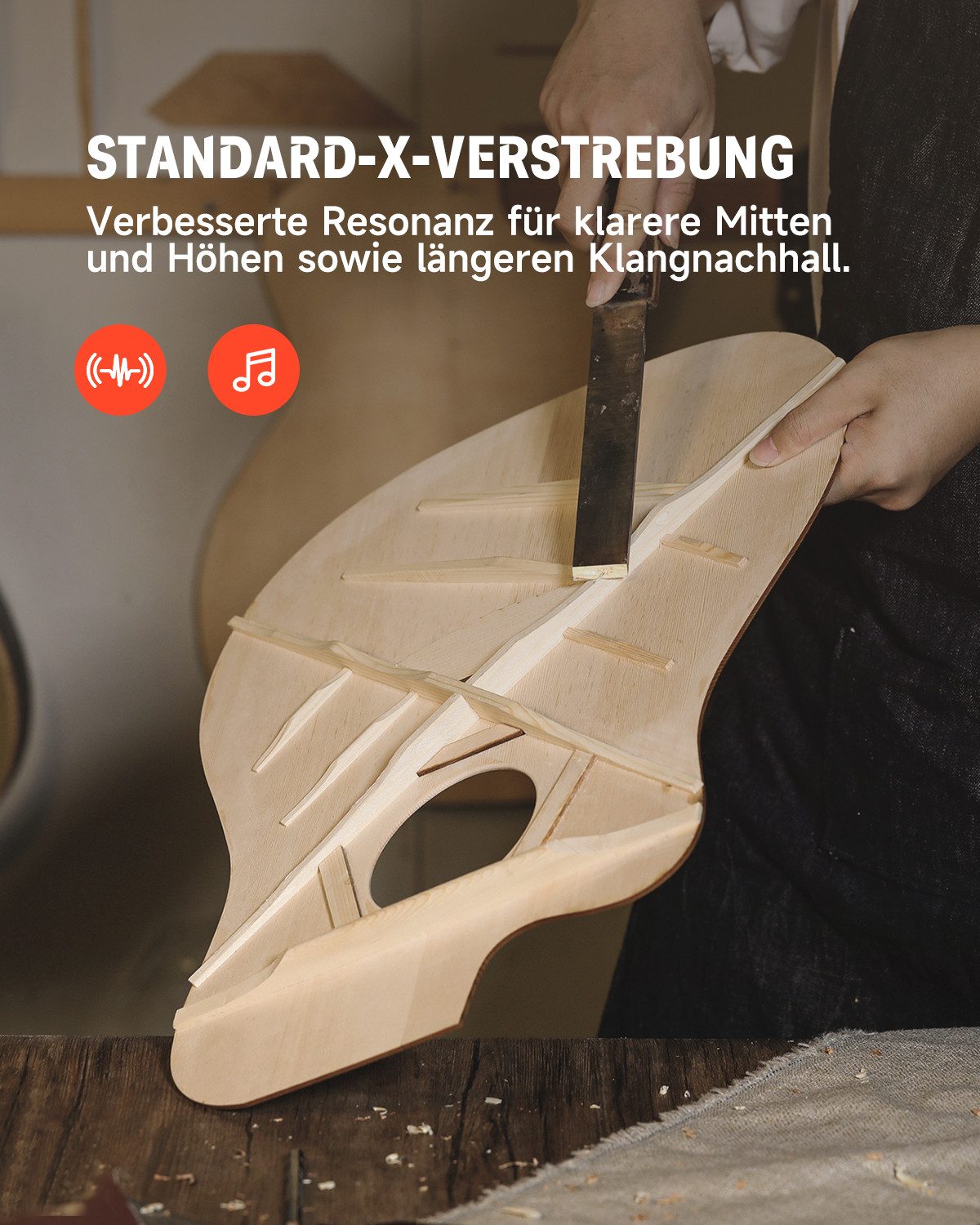 Donner Akustikgitarre Akustikgitarre in voller Größe 41 Zoll DAG-1CB, Komplettset, mit Gigbag, Gurt, Stimmgerät, Schlagbrett, für Anfänger in voller Größe komplettes Anfängerset