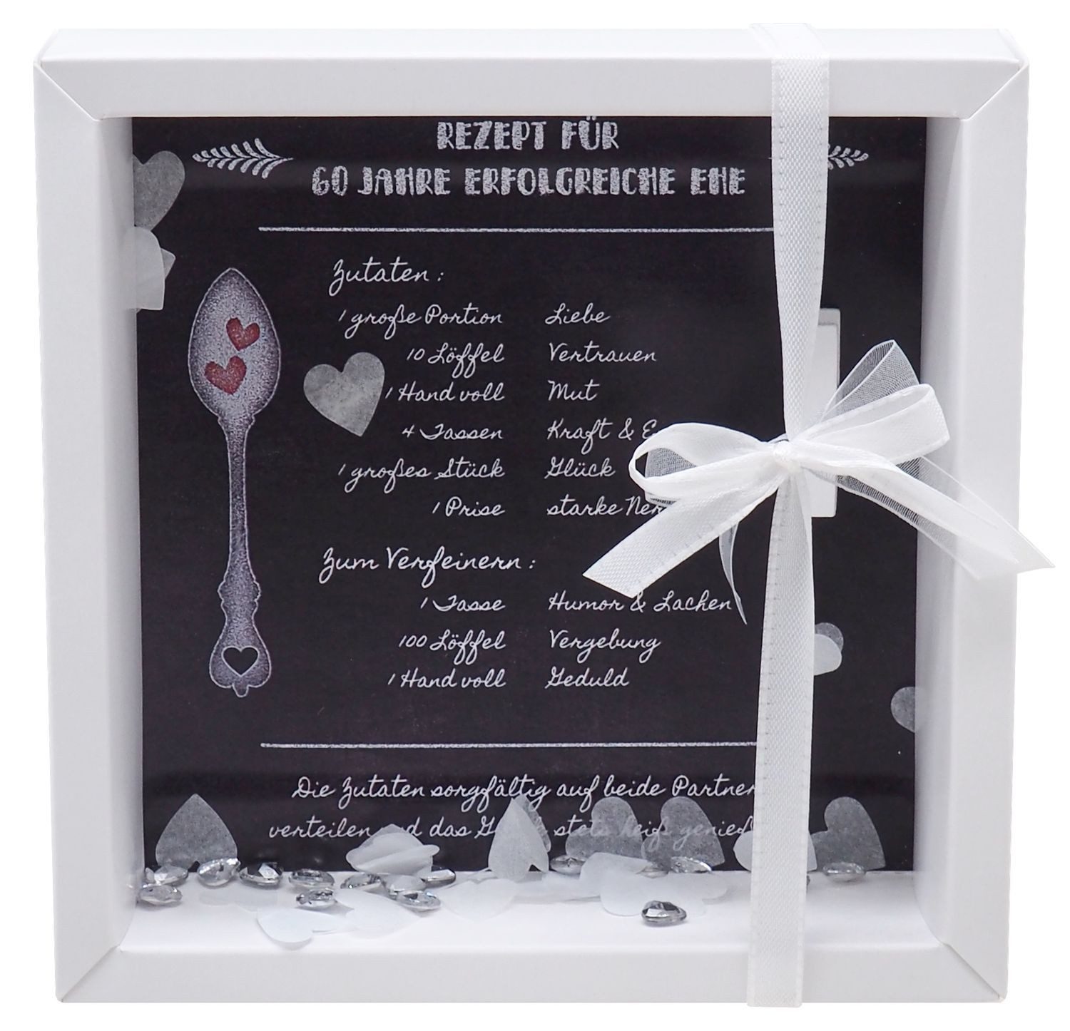 ZauberDeko Geschenkbox Geldgeschenk Verpackung Diamantene Hochzeit Rezept für 60 Jahre Ehe