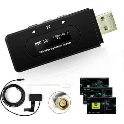 Hikity DAB+ Adapter Antenne Tuner für Autoradio Digitalempfänger DAB Box Audio-Receiver (Adapter Tuner-kompatible Audioübertragung, für MP3 MP5 Autoradio)