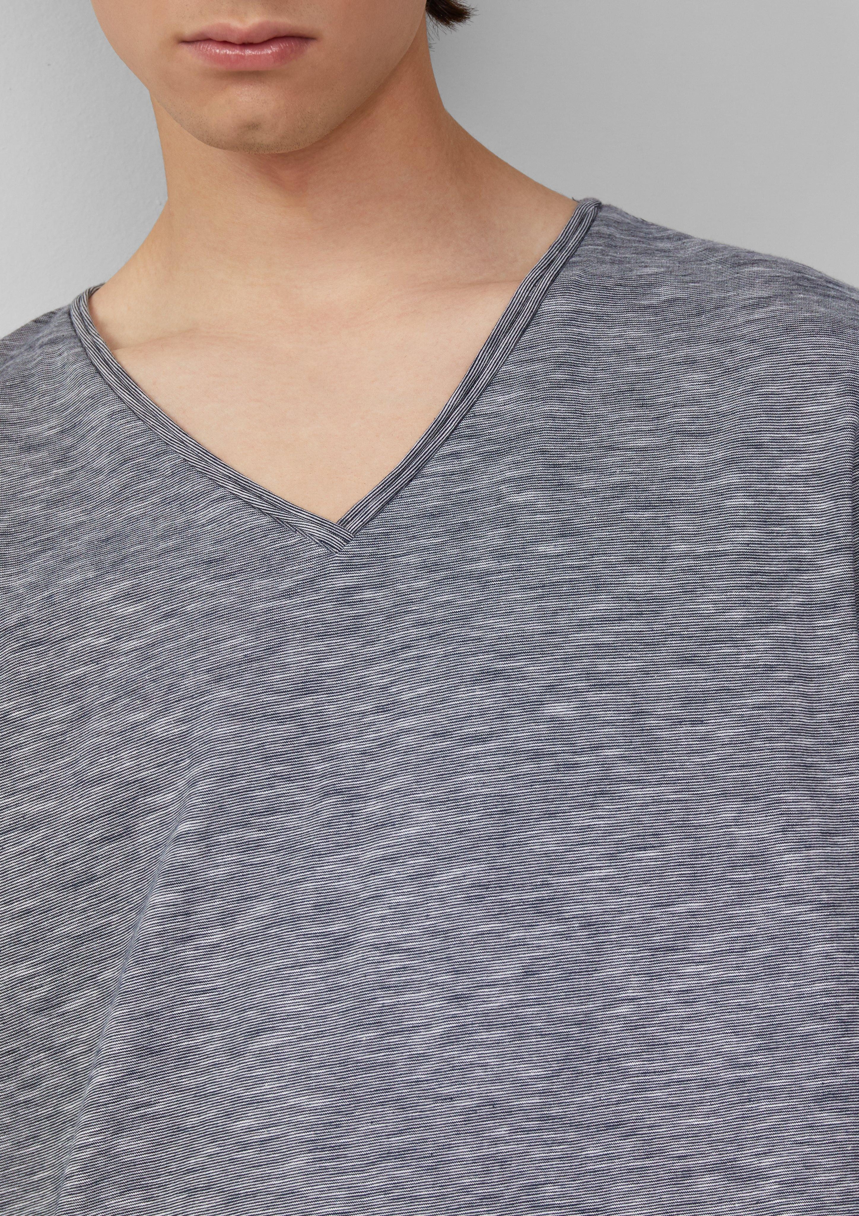 QS Kurzarmshirt T-Shirt in Melange mit günstig online kaufen