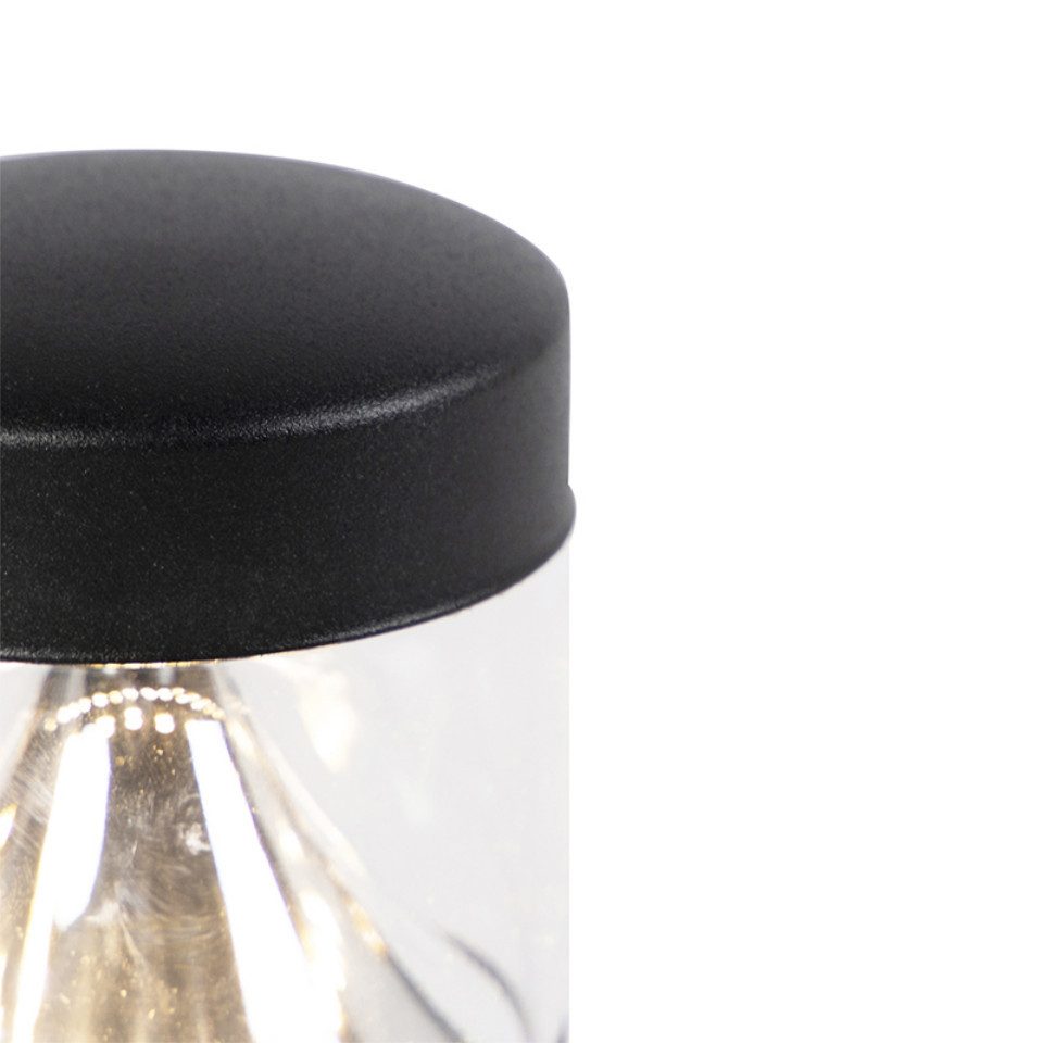 Qazqa Außen-Stehlampe Roxy, LED fest integriert, (nicht austauschbare) LED, Schwarz, Modern, Edelstahl, 1-flammig