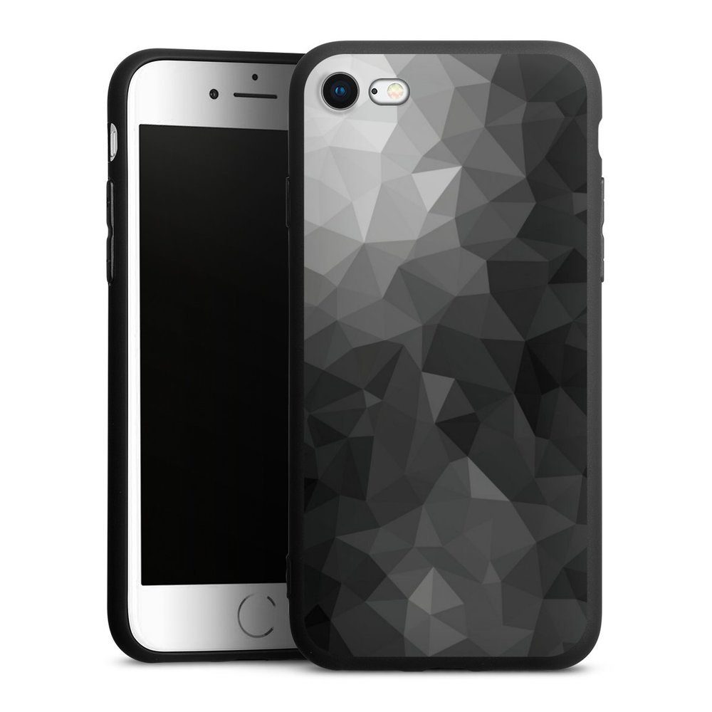 DeinDesign Handyhülle Mosaik Muster Tarnmuster Polygonal Mosaic Schwarz/Weiß,  Apple iPhone 8 Silikon Hülle Premium Case Handy Schutzhülle