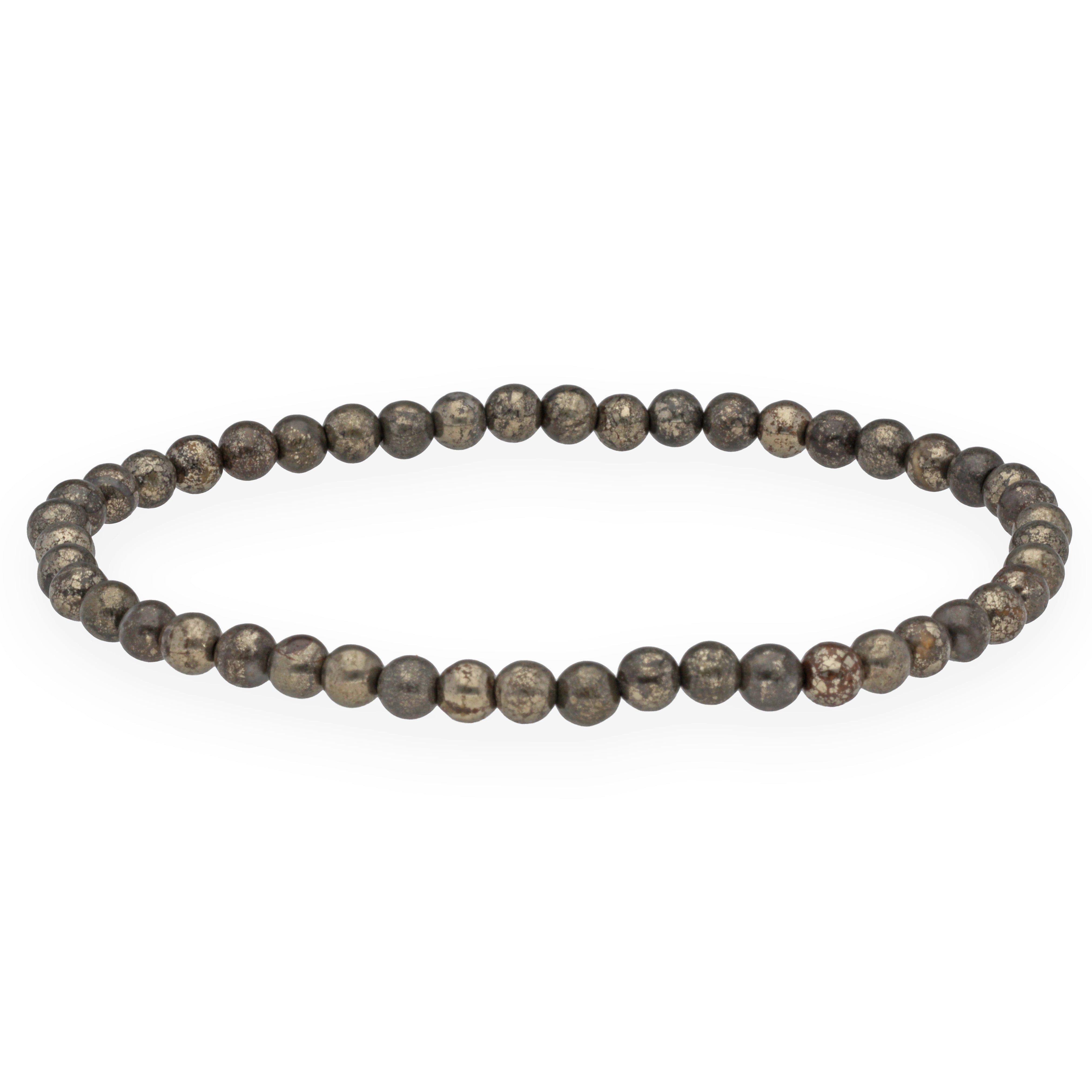 Lebensquelle Plus Armband Pyrit Mini-Kugelarmband, 4 mm