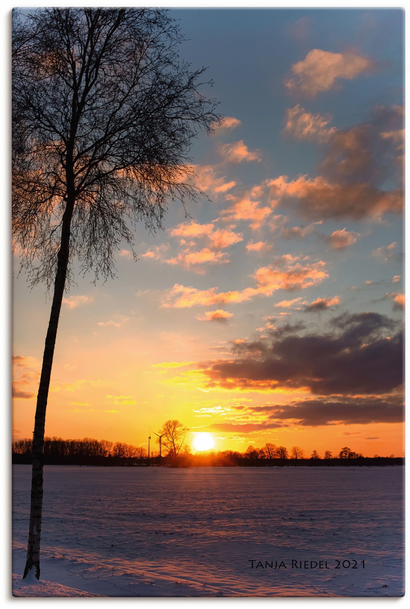 Alubild, der oder als Poster Wandbild Natur, -aufgang Sonnenuntergang in Bilder vom Wandaufkleber Artland Größen St), versch. Momente Sehnsucht (1 Leinwandbild, &