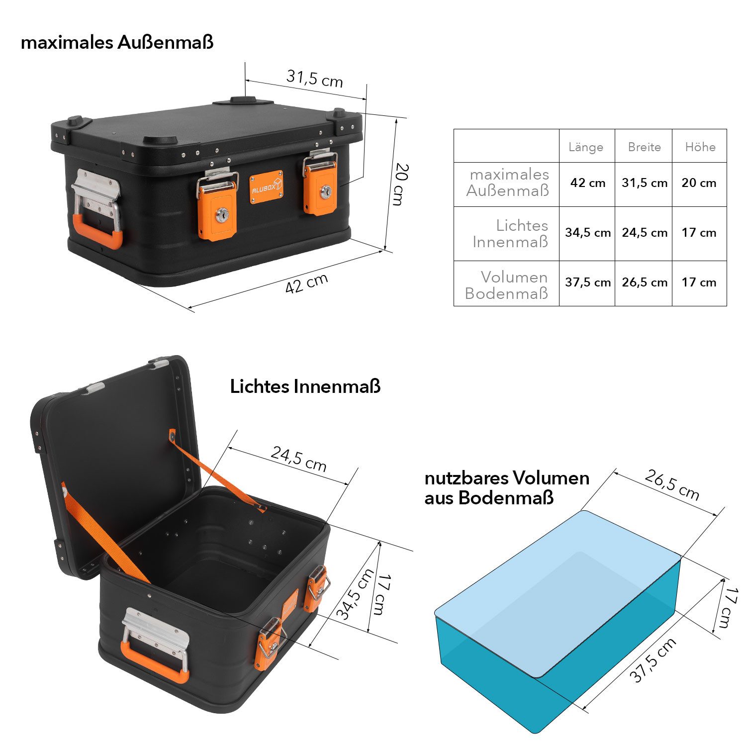ALUBOX Aufbewahrungsbox mit Deckel Transportbox Premium günstig online kaufen