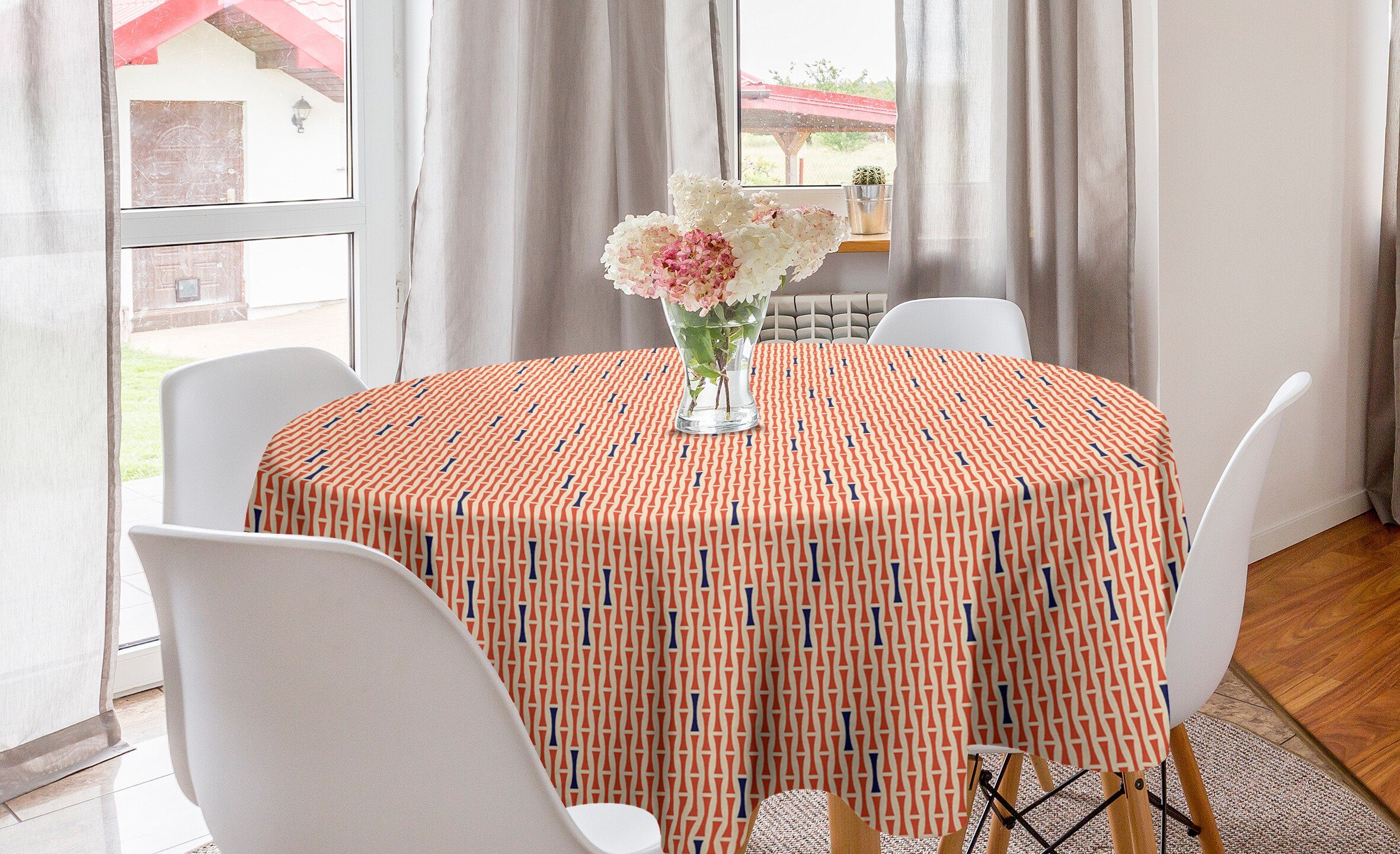 Abakuhaus Esszimmer für Bicolor Abdeckung Abstrakt Muster Tischdecke Modern Küche Dekoration, Tischdecke Kreis