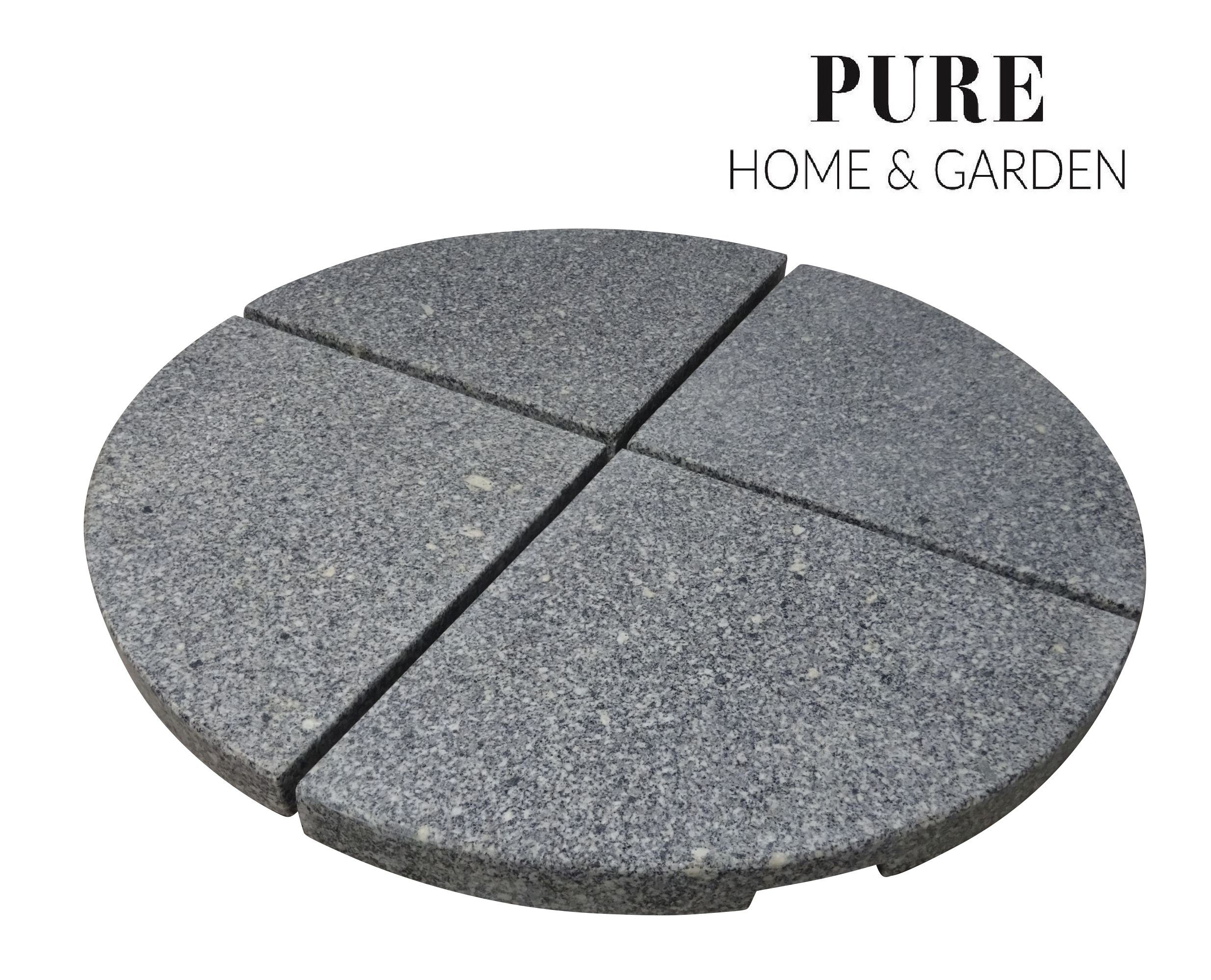 Schirmständer-Platte Granit Beschwerer Platten Stout 4 x 21kg Sonnenschirm Ampelschirm, Pure Home & Garden, Ampelschirme