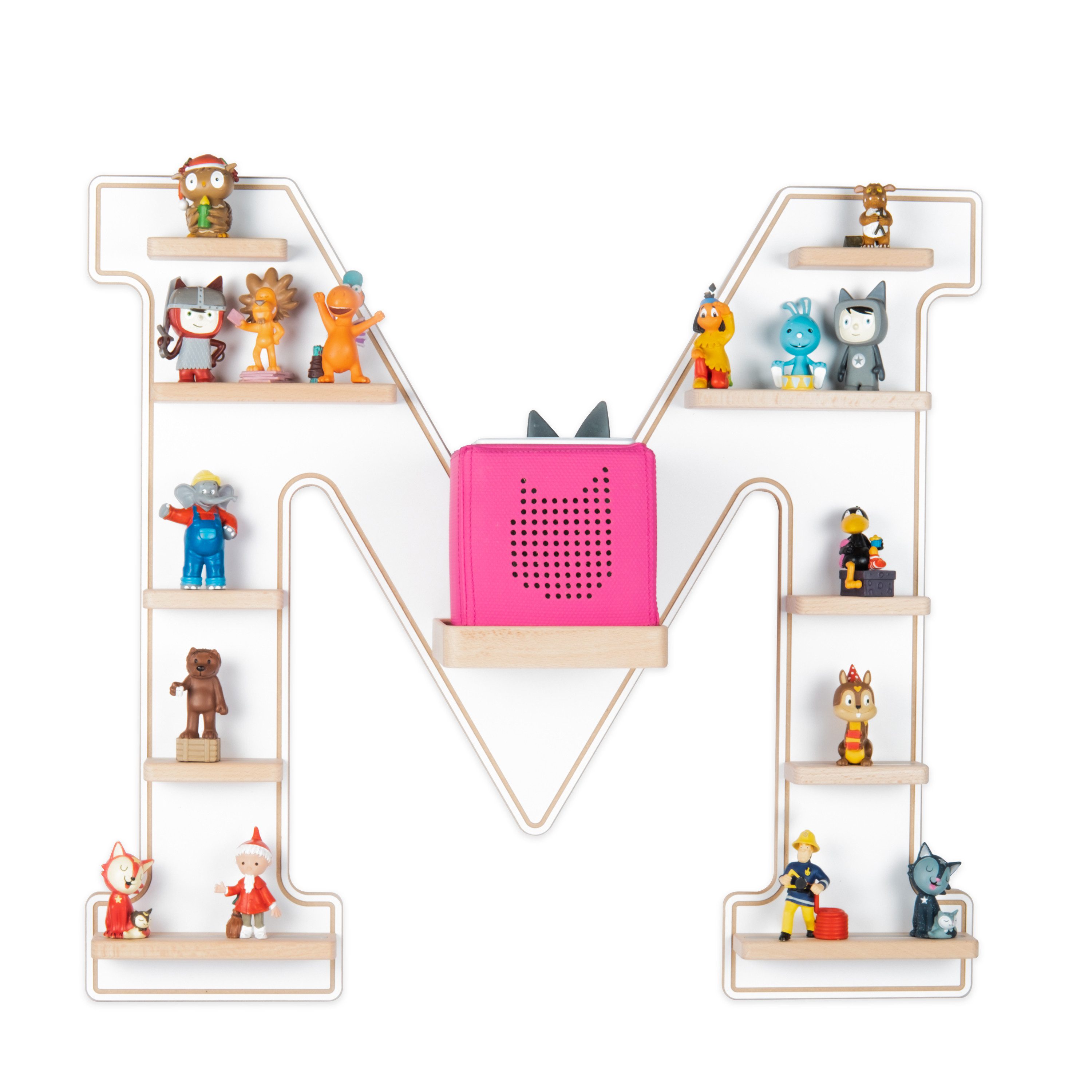 Boarti Wandregal Holz Regal Buchstabe M für Toniebox Tonies Figuren günstig online kaufen