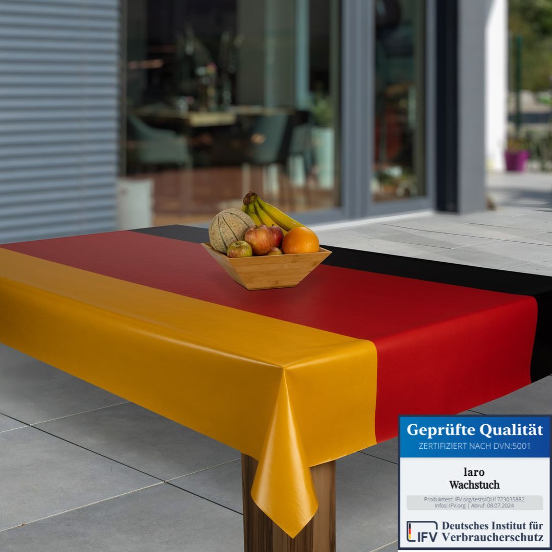 laro Tischdecke Wachstuch-Tischdecken Deutschland WM Flagge rechteckig