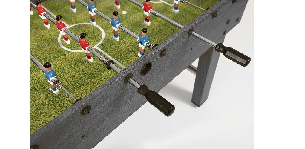 Charlsten Kickertisch Kickertisch Tischkicker Soccer Grau - Sport durchgehende Stangen (1-tlg)