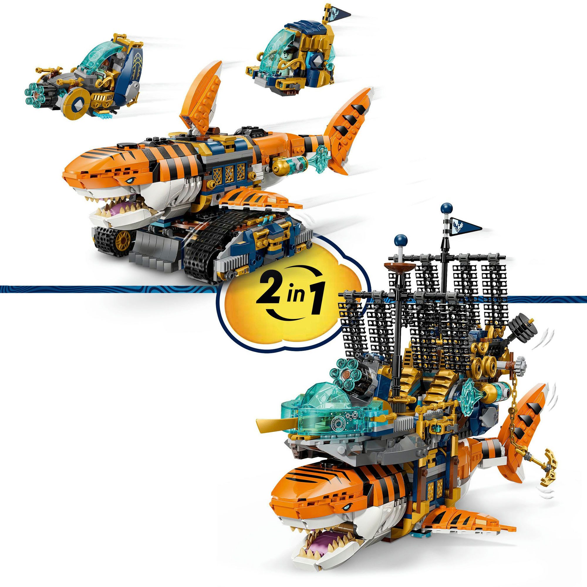 LEGO® Tigerhai-Fahrzeug (71515), LEGO DREAMZzz Konstruktionsspielsteine, (1548 St), Made in Europe – Bild 4 von 5