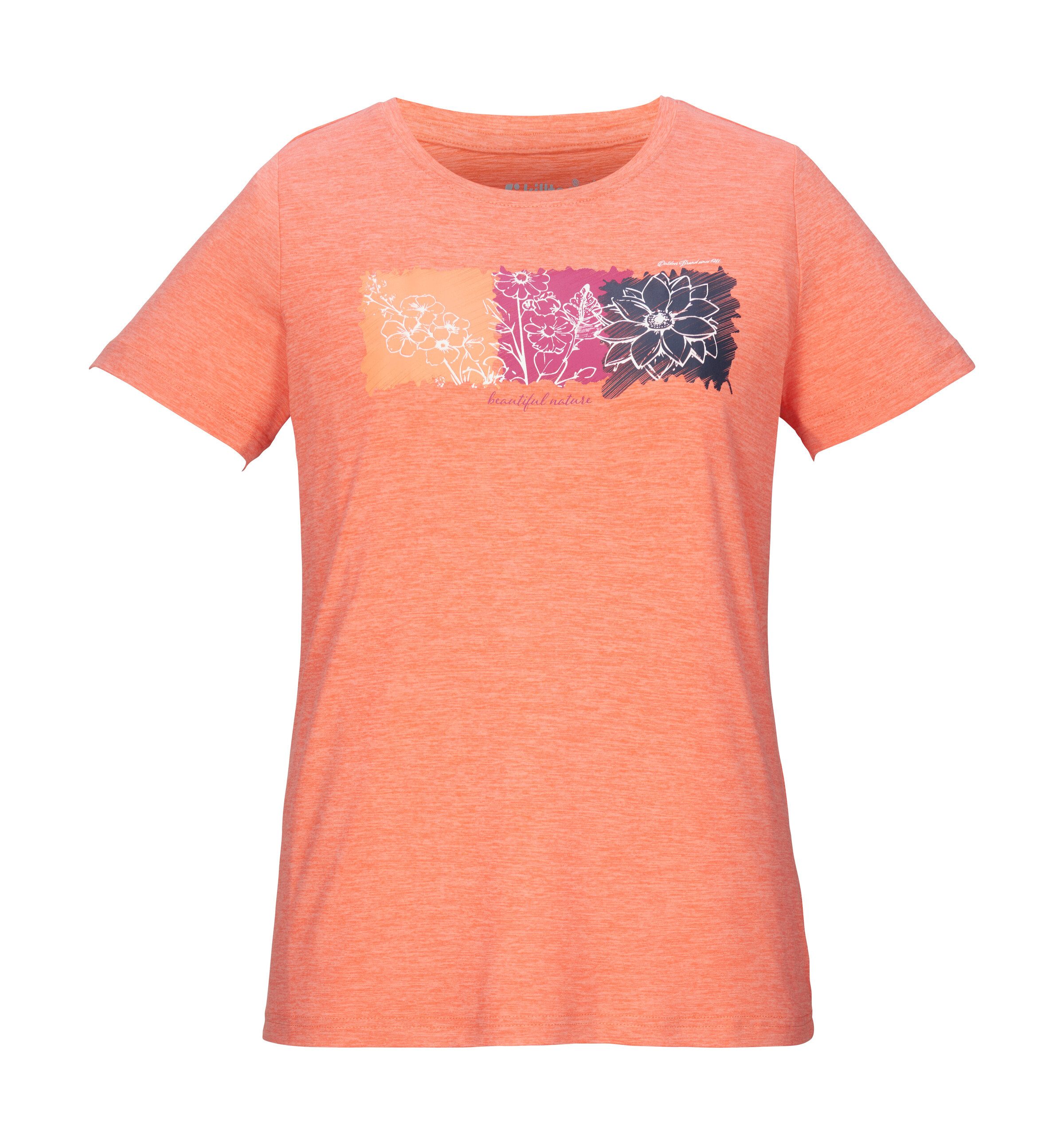 Killtec T-Shirt KOS 18 WMN TSHRT Leichtes, schnelltrocknendes Damen T-Shirt mit Stretch und Print