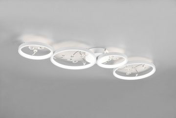 TRIO Leuchten LED Deckenleuchte Groovy, Dimmfunktion, mehrere Helligkeitsstufen, LED fest integriert, Neutralweiß, Deckenlampe 4000K mit Glas-Deko, 3 Dimmstufen, LED 37W 4800 Lumen