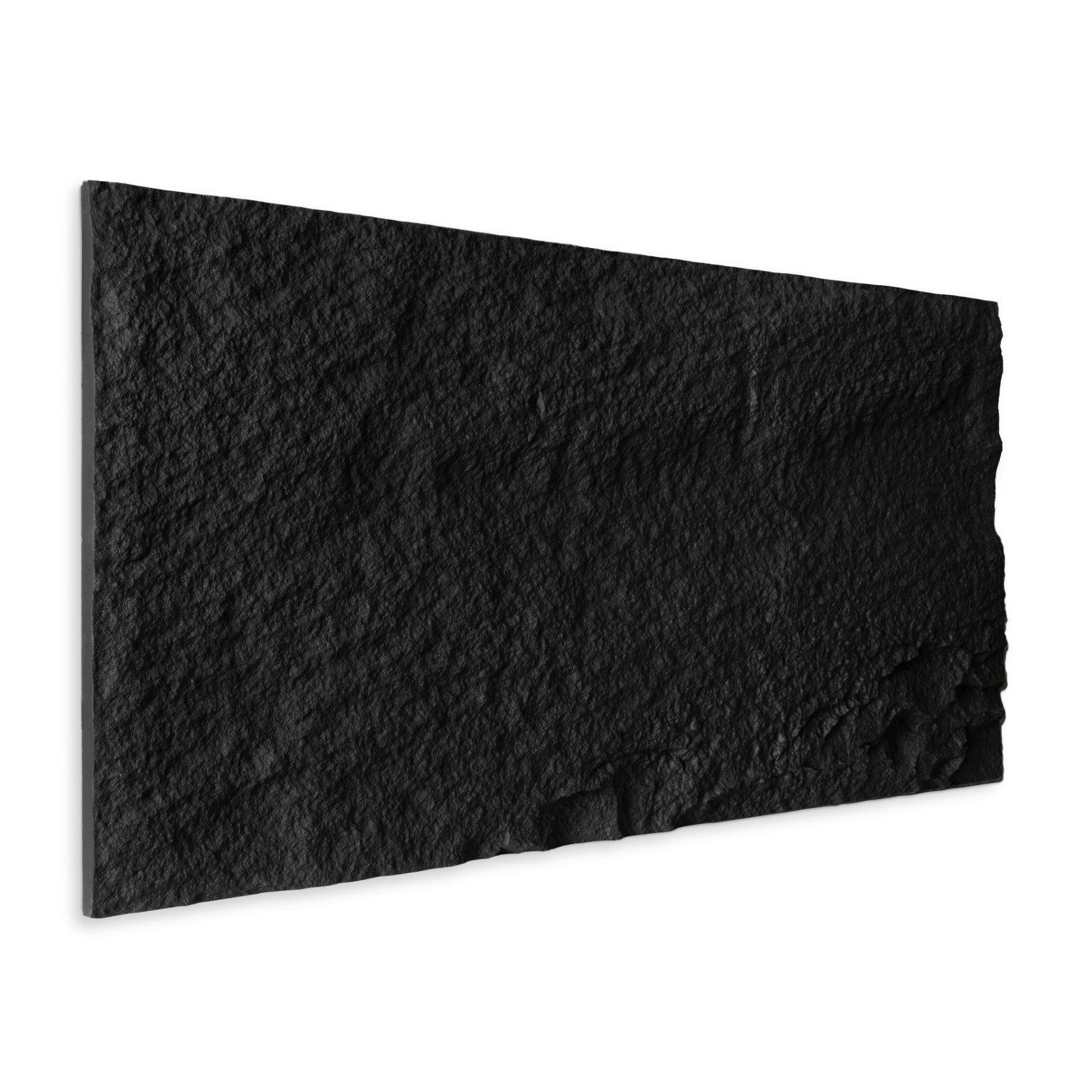 Hexim Wandpaneel, (Steinoptik Felsen Platten 1 Stück 120x60cm PU Wandverkleidung 0,73 m² 3D Paneele Bruchstein Stone Dekor Wandpaneele Wanddeko Steinplatte Wohnzimmer Innenwand schwarz (A002-06 Dark Black)
