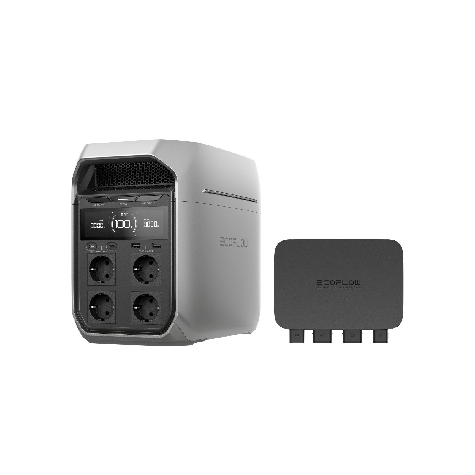 Ecoflow EcoFlow 800W Batterieladegerät mit Delta 3 Plus Powerstation Powerstation, Lädt 8 × schneller als Zigarettenanzünder, 1kWh in 78 Min.