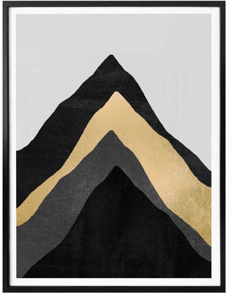 Wall-Art Poster Vier Berge, Berge (1 St)