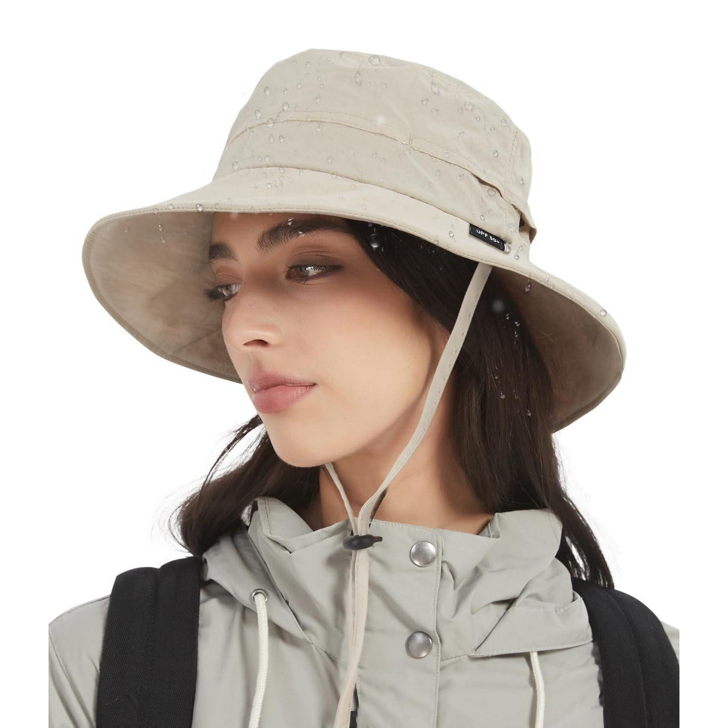 LuxusKollektion Outdoorhut Regenhut wasserdicht Sonnenhut UV Schutz faltbar Einheitsgröße Beige