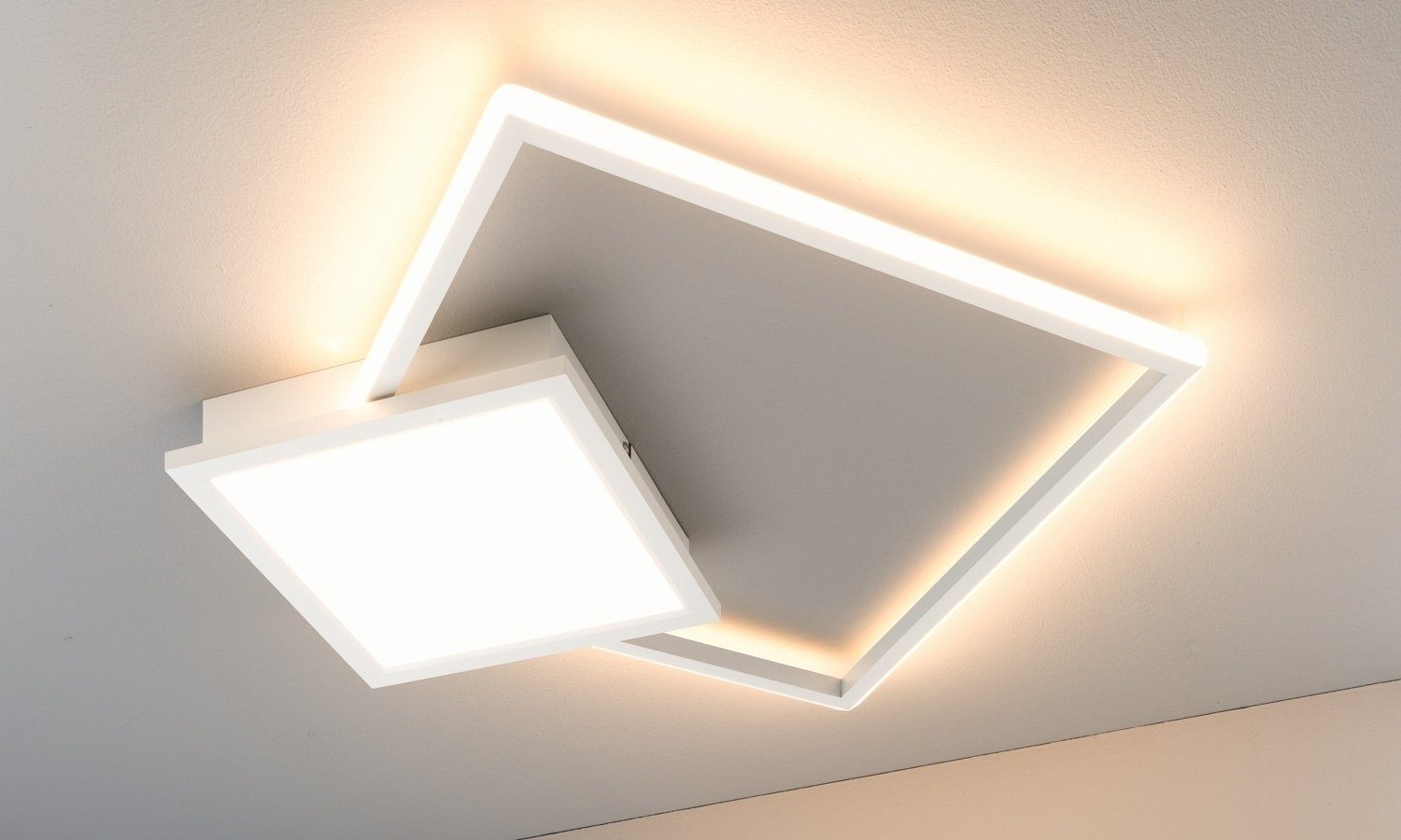 x Deckenleuchte NOVA LED Aluminium, integriert, Weiß, cm casa cm T LED 64 Warmweiß, Deckenlampe, B fest JIMBO, 64 2-flammig,