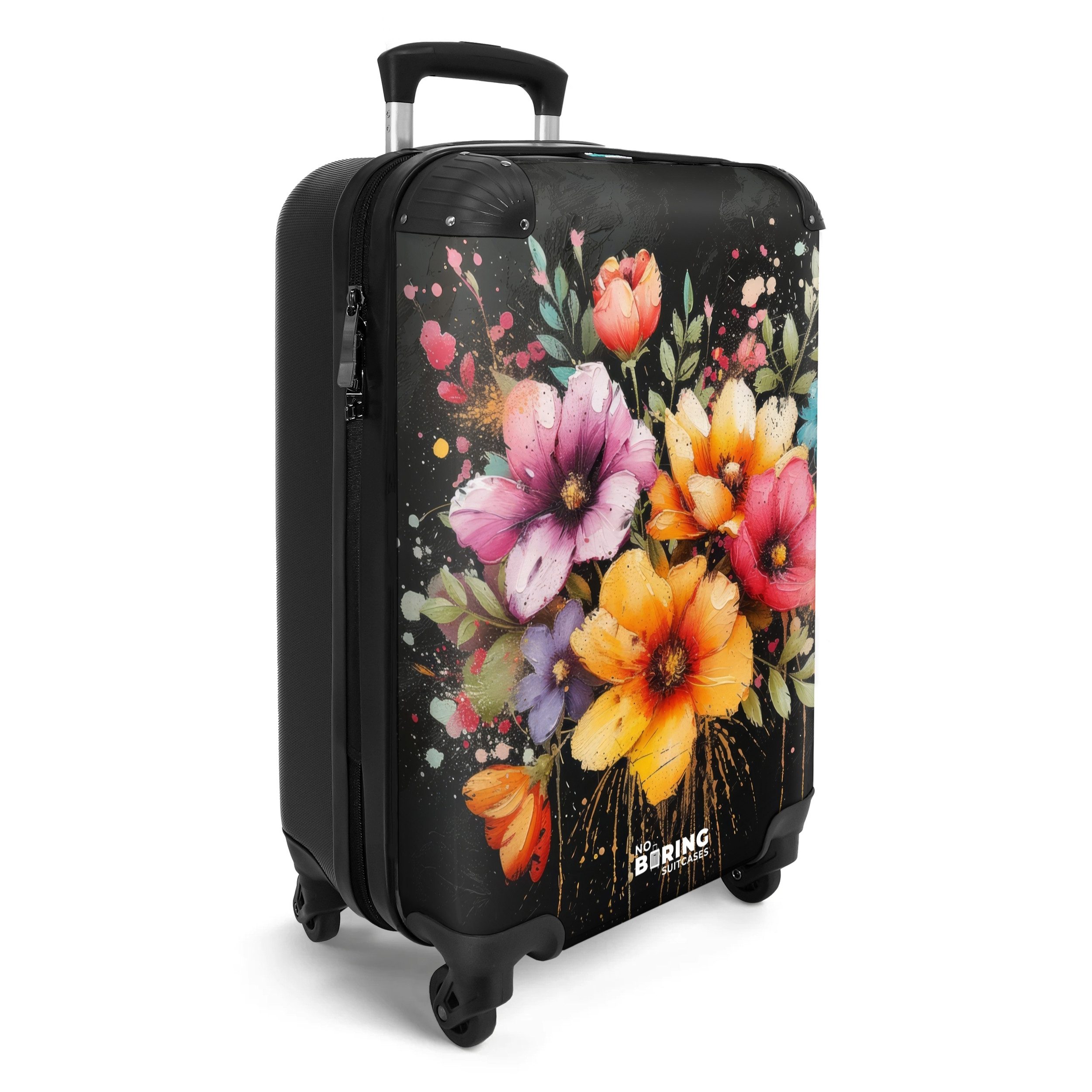 NoBoringSuitcases.com© Hartschalen-Trolley Blumen im Graffiti-Stil 55x35x20 günstig online kaufen