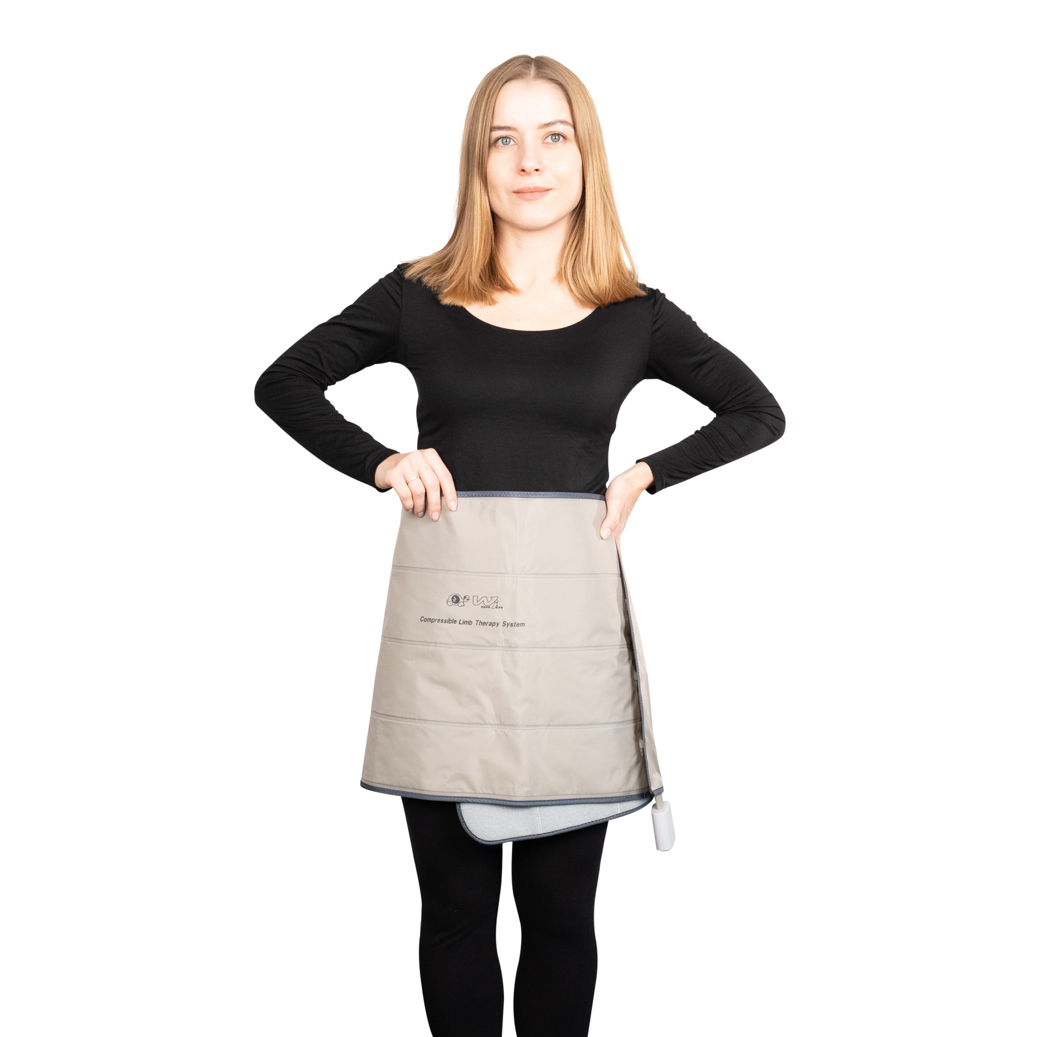 Wonjin Fußmassagegerät 4 Kammer Fußmassagegerät Q2200 Beine und Taillenmanschette Größe M, 4 Behandlungsprogramme,Druckluftregulierung,3 Manschetten anschließbar