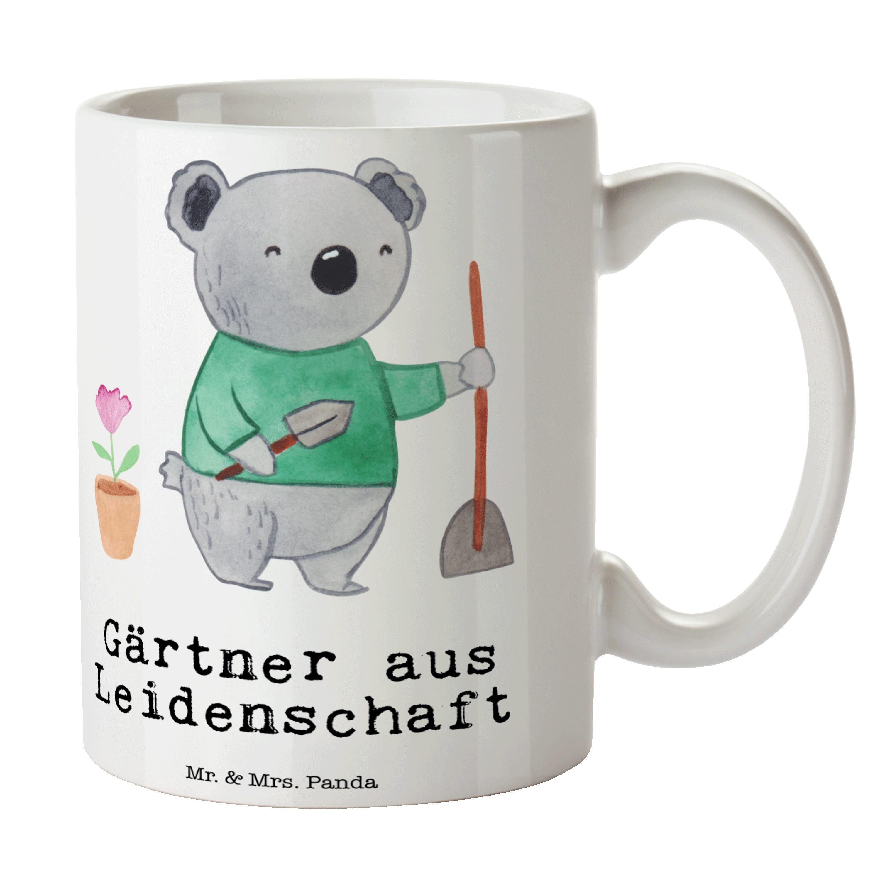 Mr. & Mrs. Panda Tasse Gärtner aus Leidenschaft - Weiß - Geschenk, Garten- und Landschaftsba, Keramik