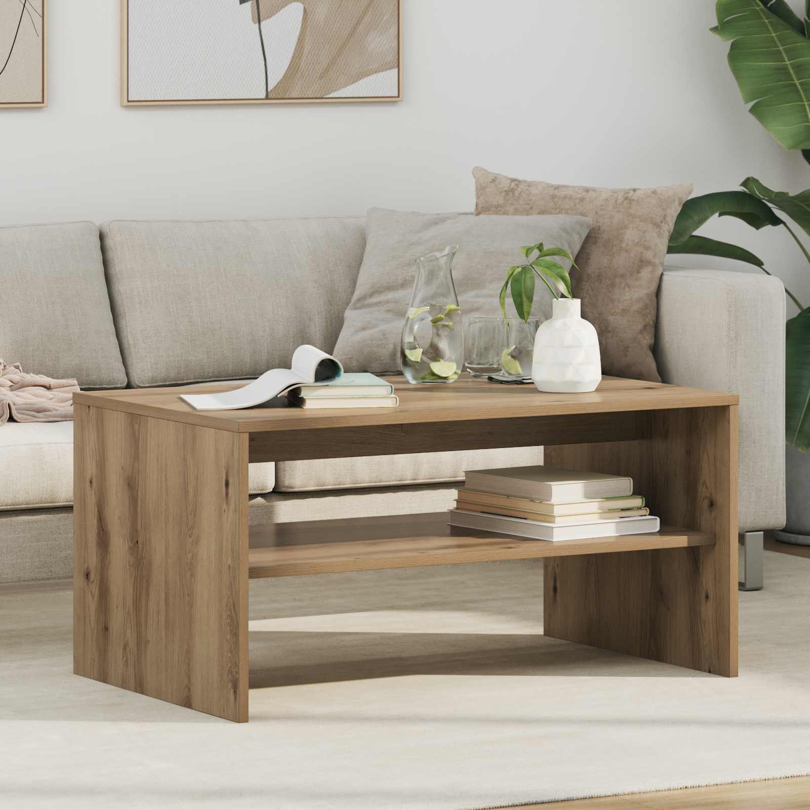 vidaXL Couchtisch Couchtisch Artisan-Eiche 80 x 50 x 40 cm Holzwerkstoff (1-St)