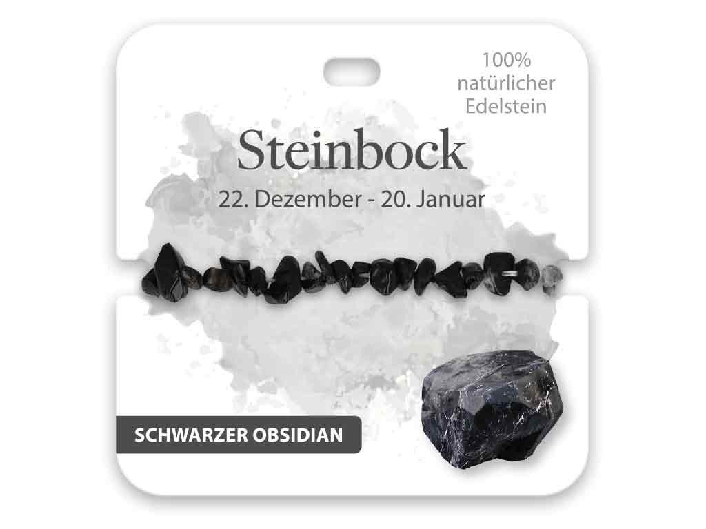 bb Klostermann Armband BB Klostermann Edelstein Armband Schwarzer Obsidian Steinbock
