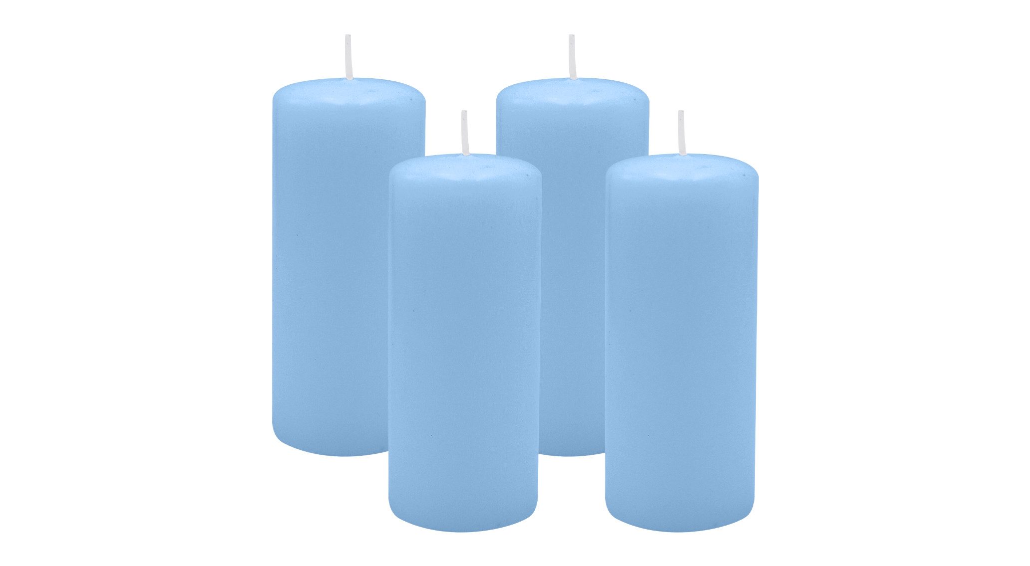 Kopschitz Kerzen Stumpenkerze 4er Set Stumpenkerzen/Adventskranzkerzen Hellblau Ø 50 x 120 mm