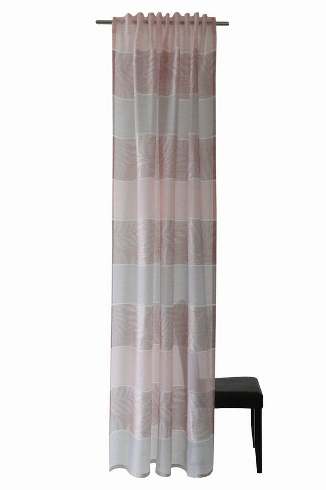 Vorhang, HOMING, Homing Schlaufenschal Fairy Stripe 140x245 Vorhang  transparent rose