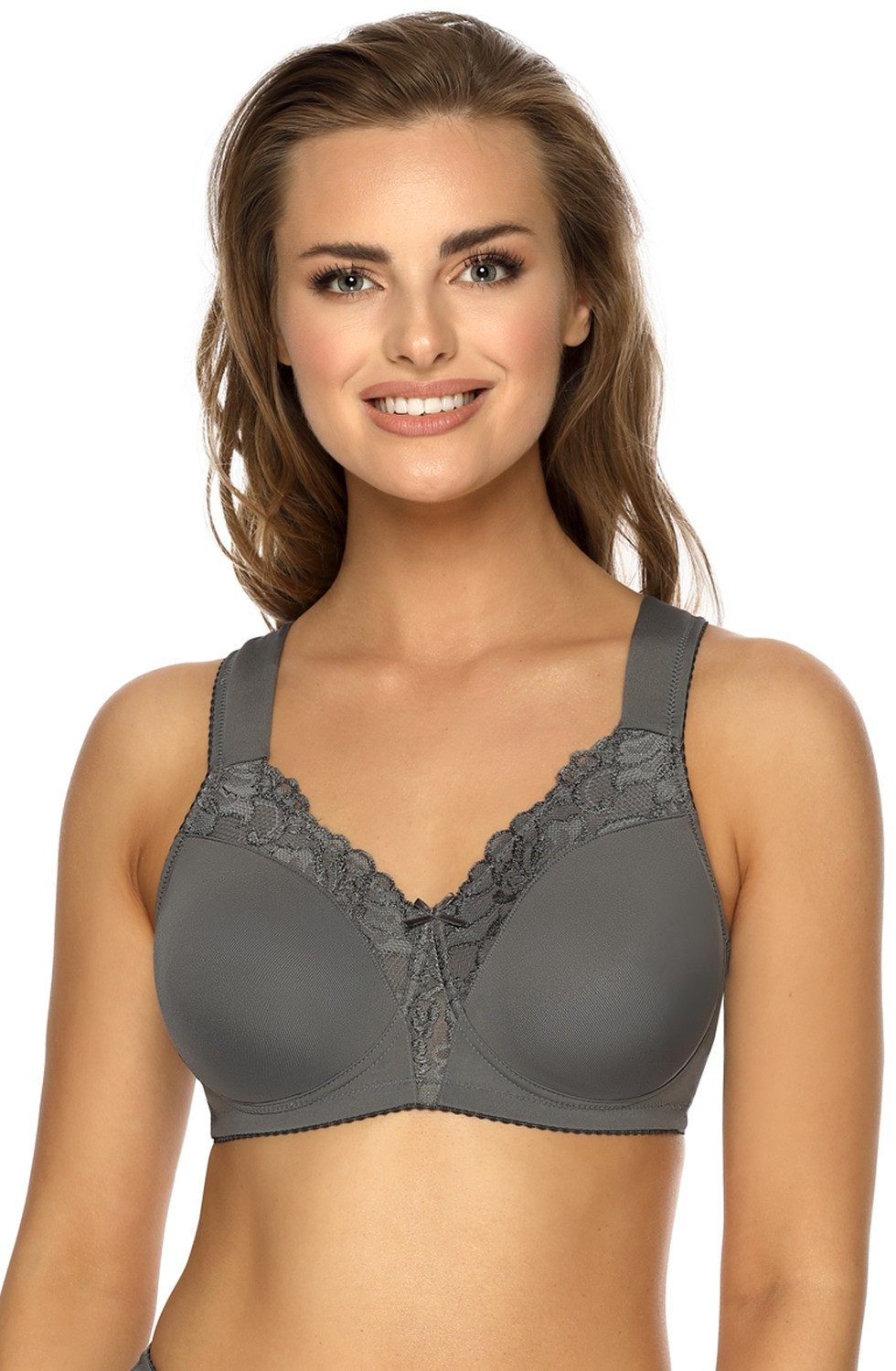 Viania Soft-BH 184460 (1-tlg) ohne Bügel Helga Komfortträger vorgeformte Cups Grau
