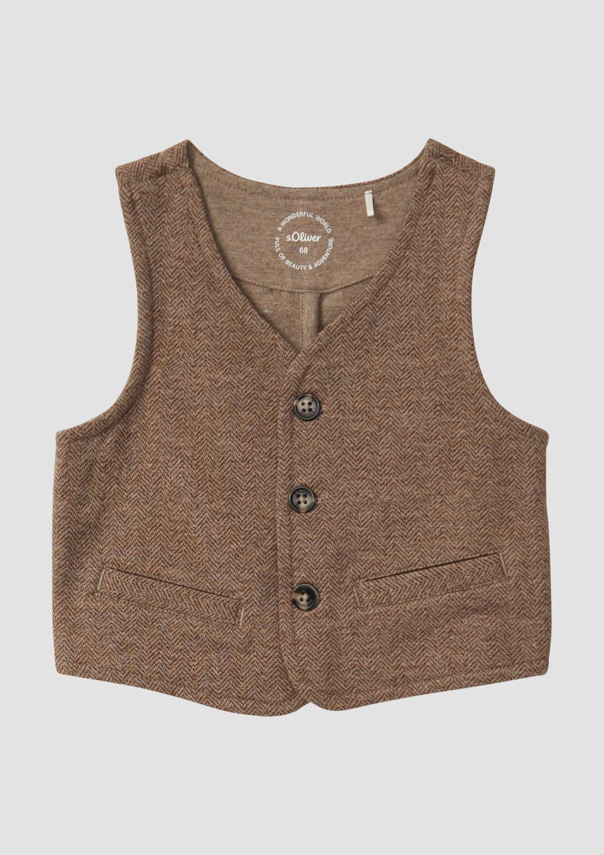 s.Oliver Funktionsweste Indoor-Weste Festive Weste mit Herringbone-Muster