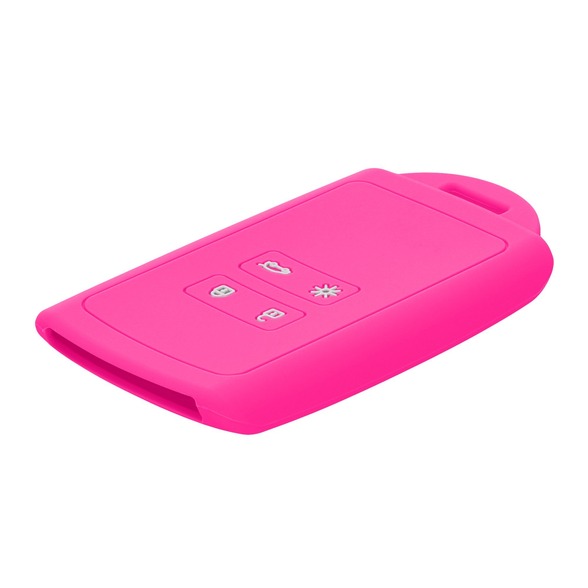 kwmobile Hülle Neon Silikon Pink Schutzhülle Schlüsselhülle Renault, Autoschlüssel Schlüsseltasche für